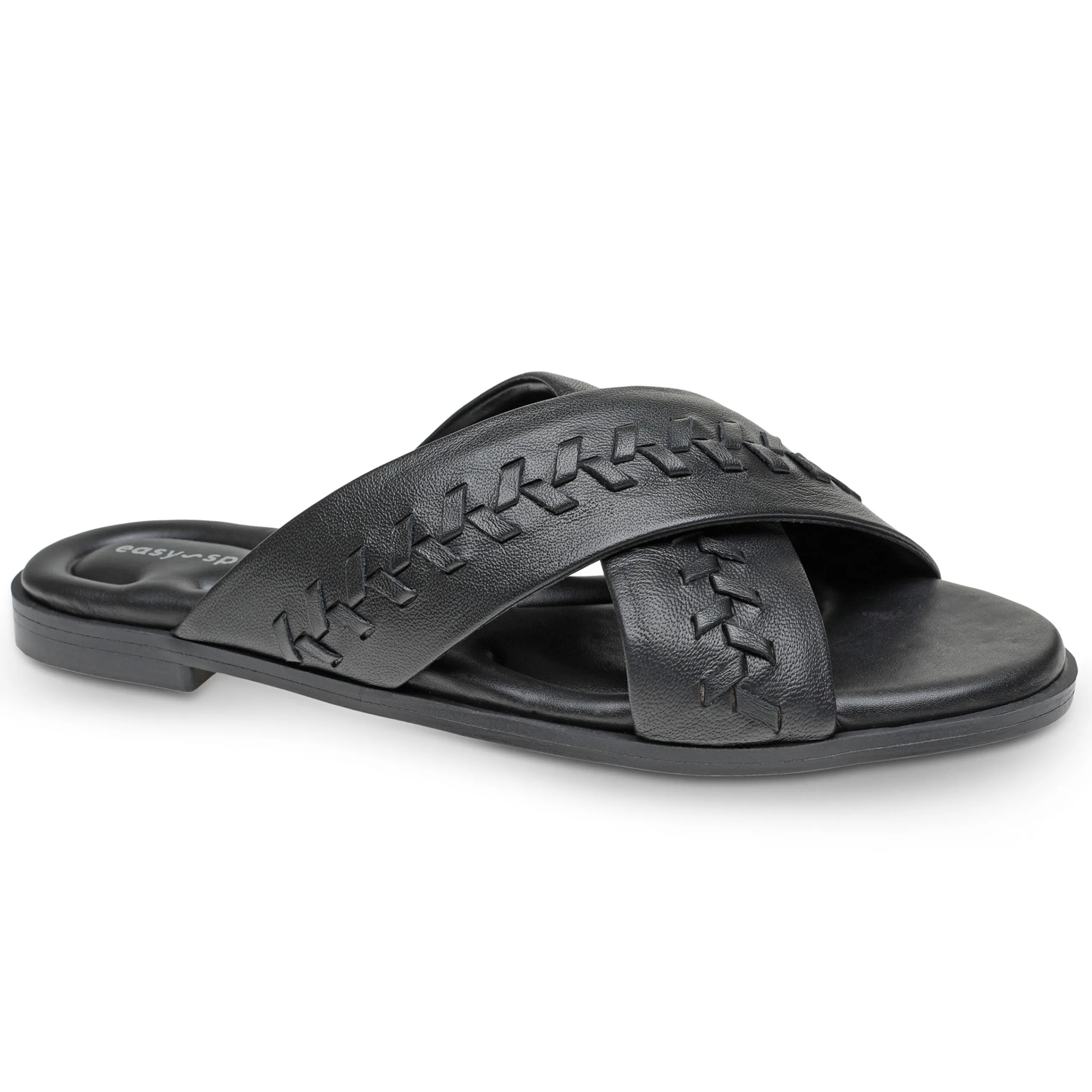 New Easy Spirit Joella Slide Sandals BlackLeather