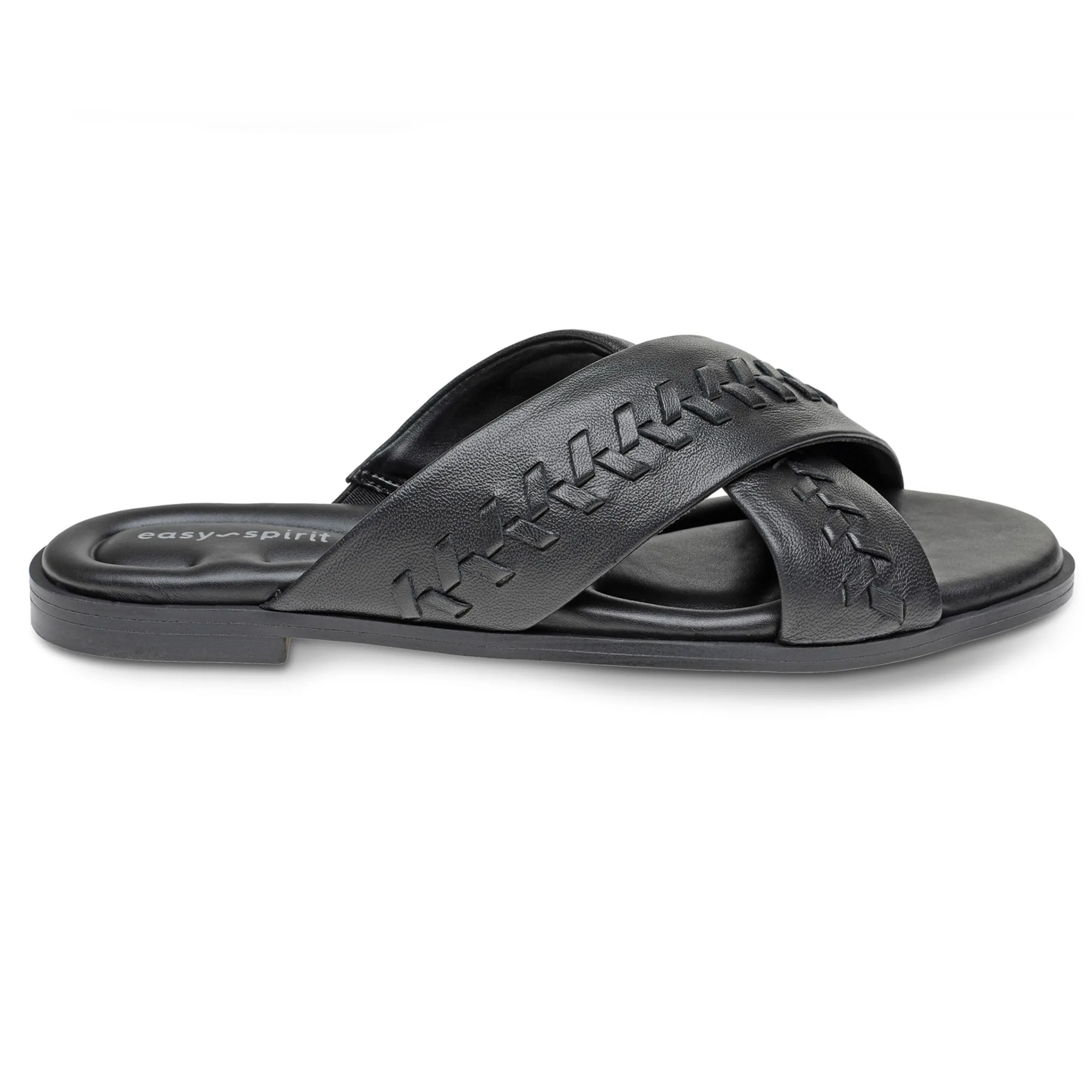 New Easy Spirit Joella Slide Sandals BlackLeather