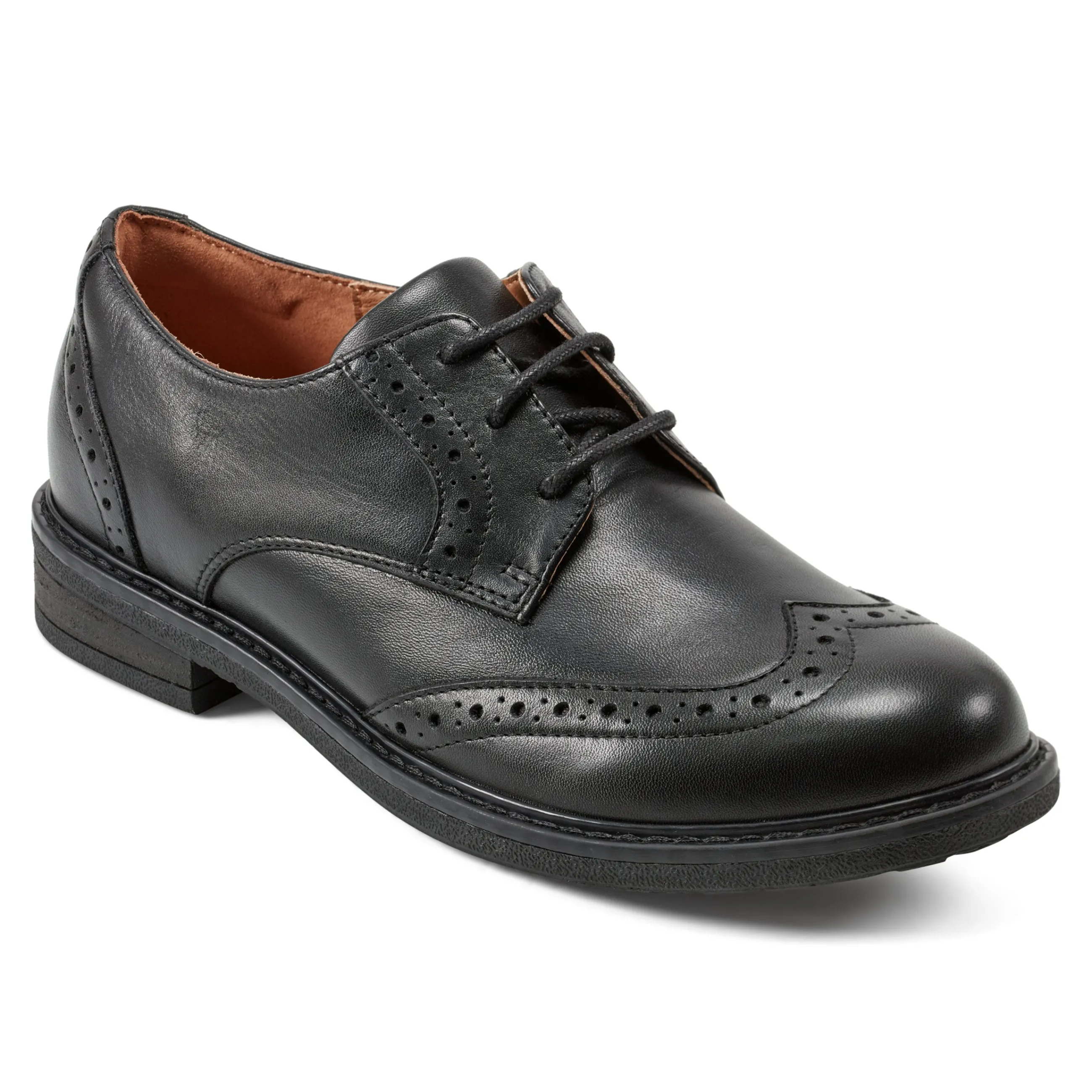 Clearance Easy Spirit Jonah Lace Up Oxfords BlackLeather