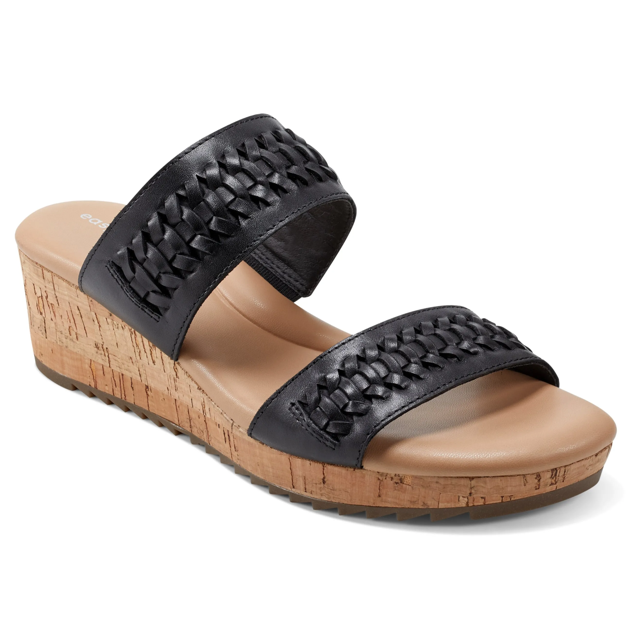 Store Easy Spirit Lillia Platform Wedge Sandals BlackLeather