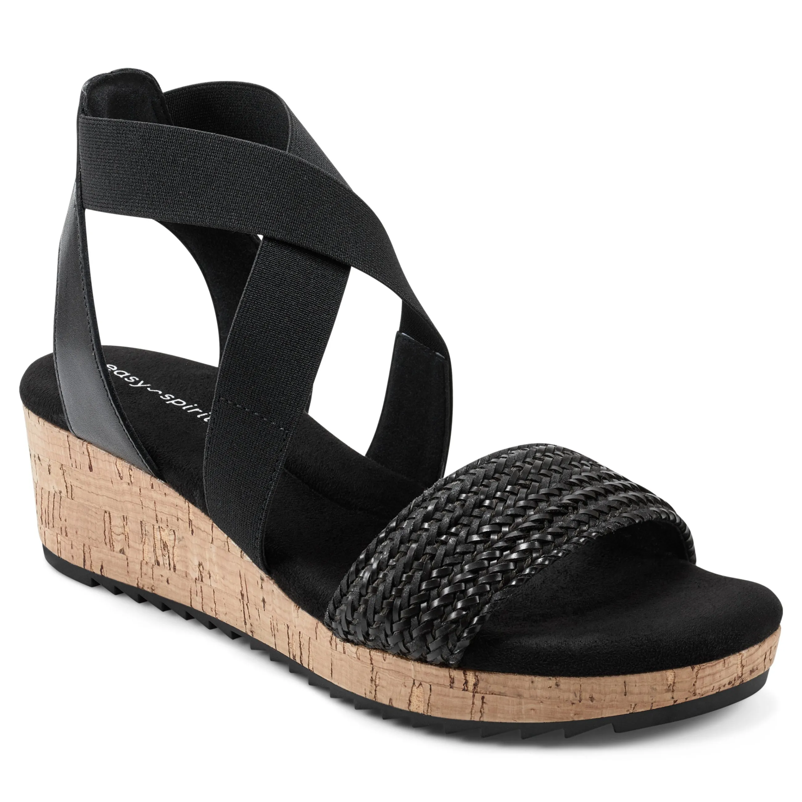 Hot Easy Spirit Lorena Wedge Sandals Black