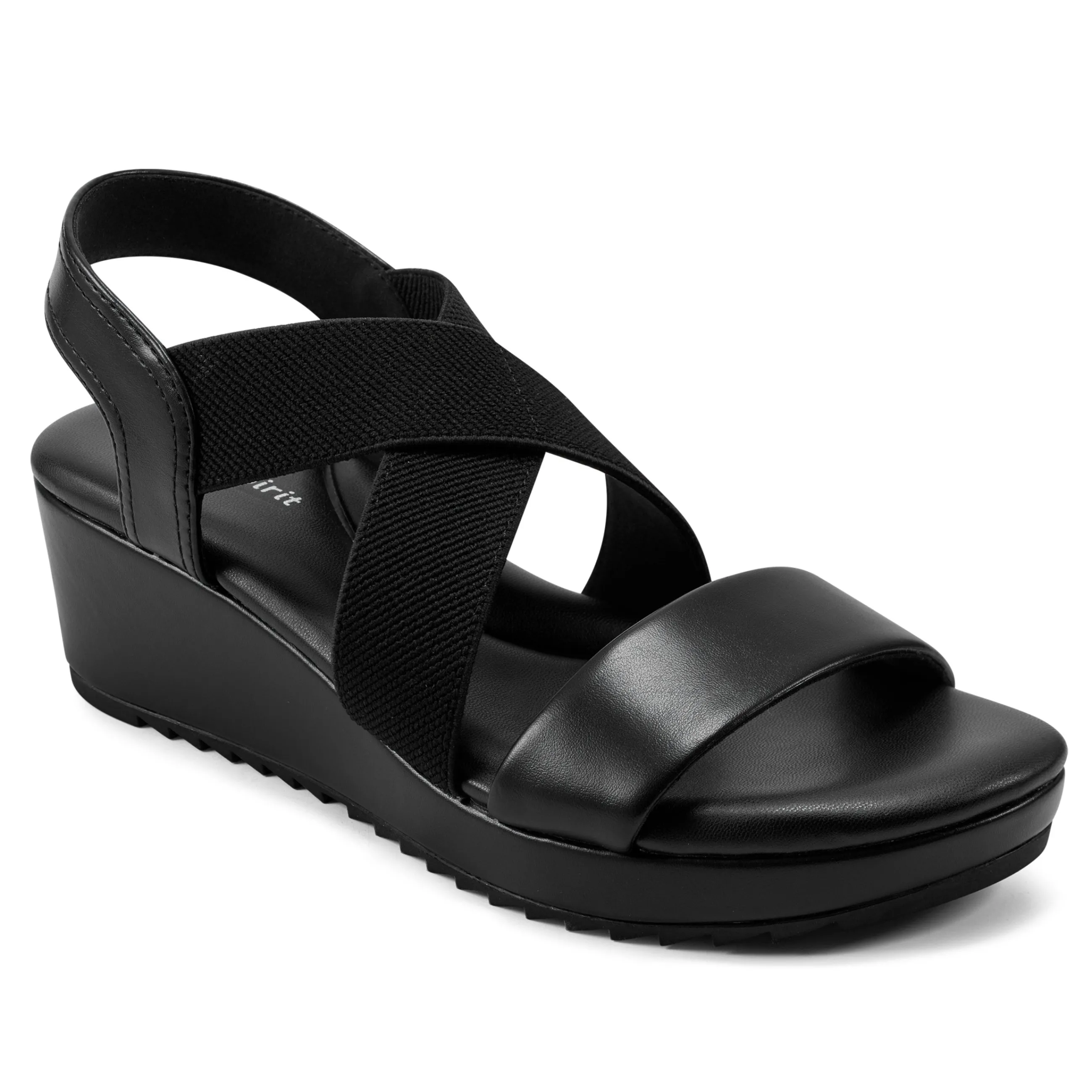 New Easy Spirit Lucille Platform Wedge Sandals Black