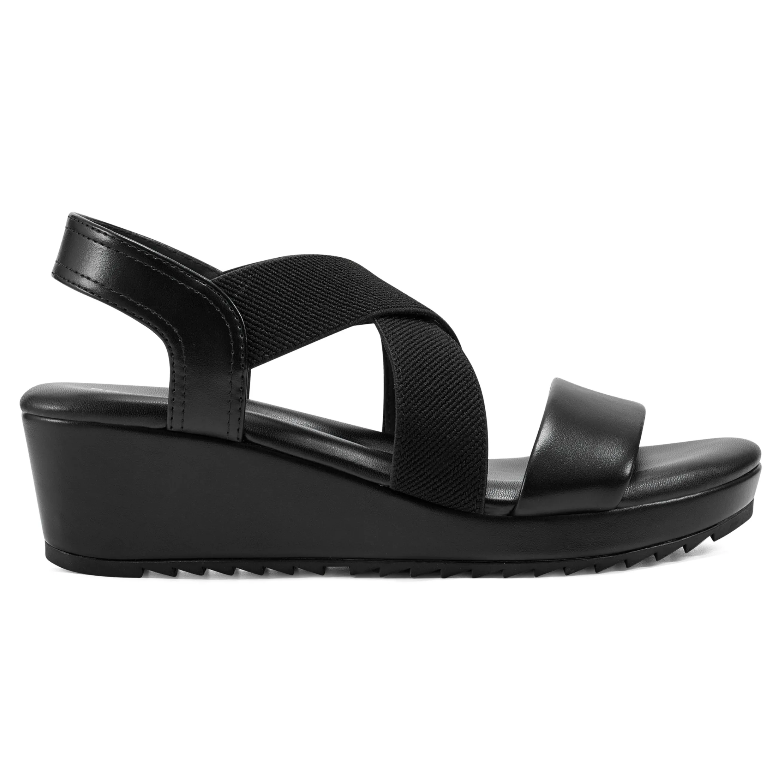 New Easy Spirit Lucille Platform Wedge Sandals Black