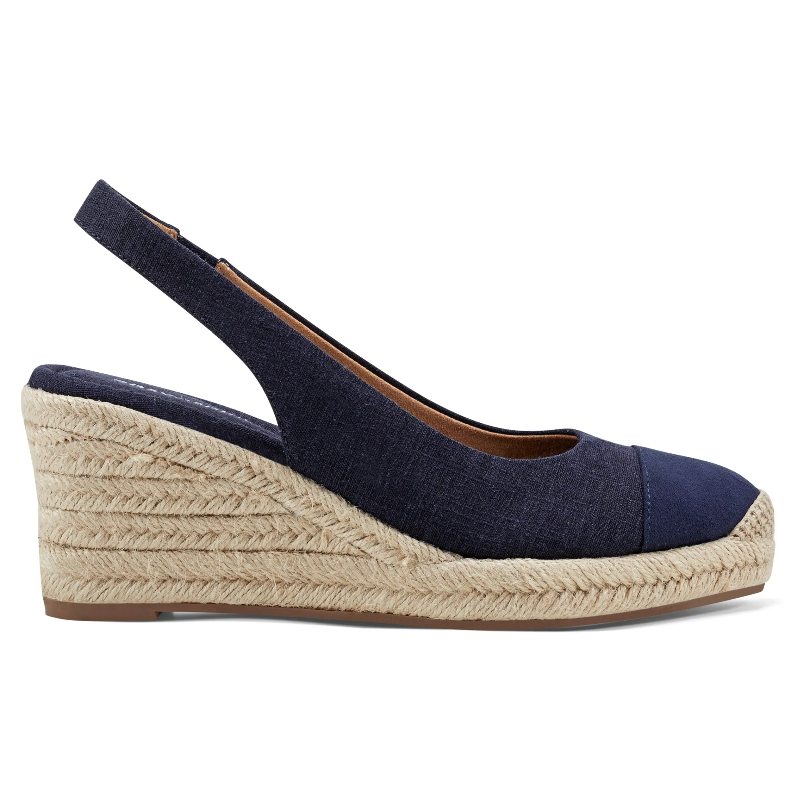 Outlet Easy Spirit Margie Platform Wedge Slingbacks DarkDenim