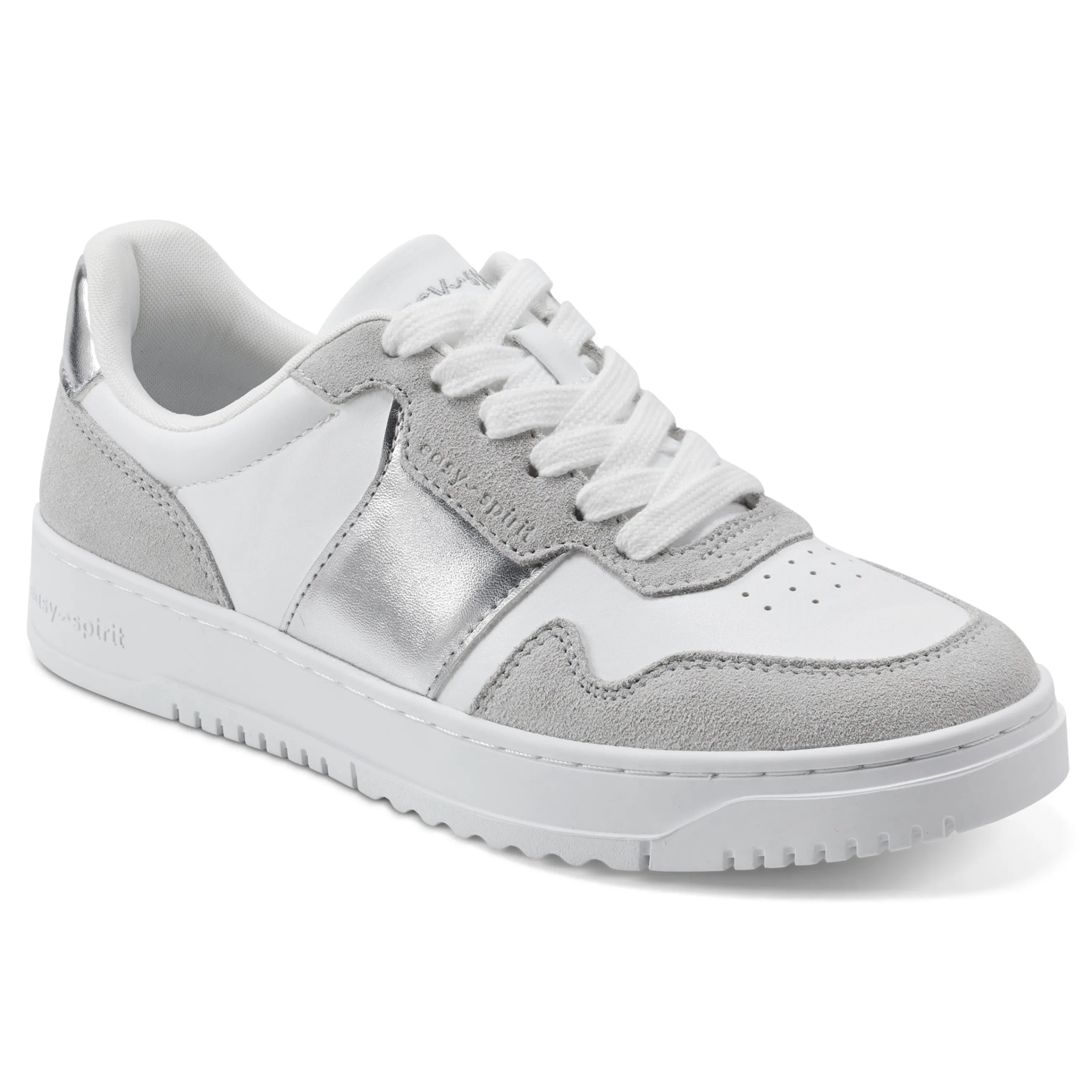 Best Sale Easy Spirit Merci Lace Up Sneakers White/Silver