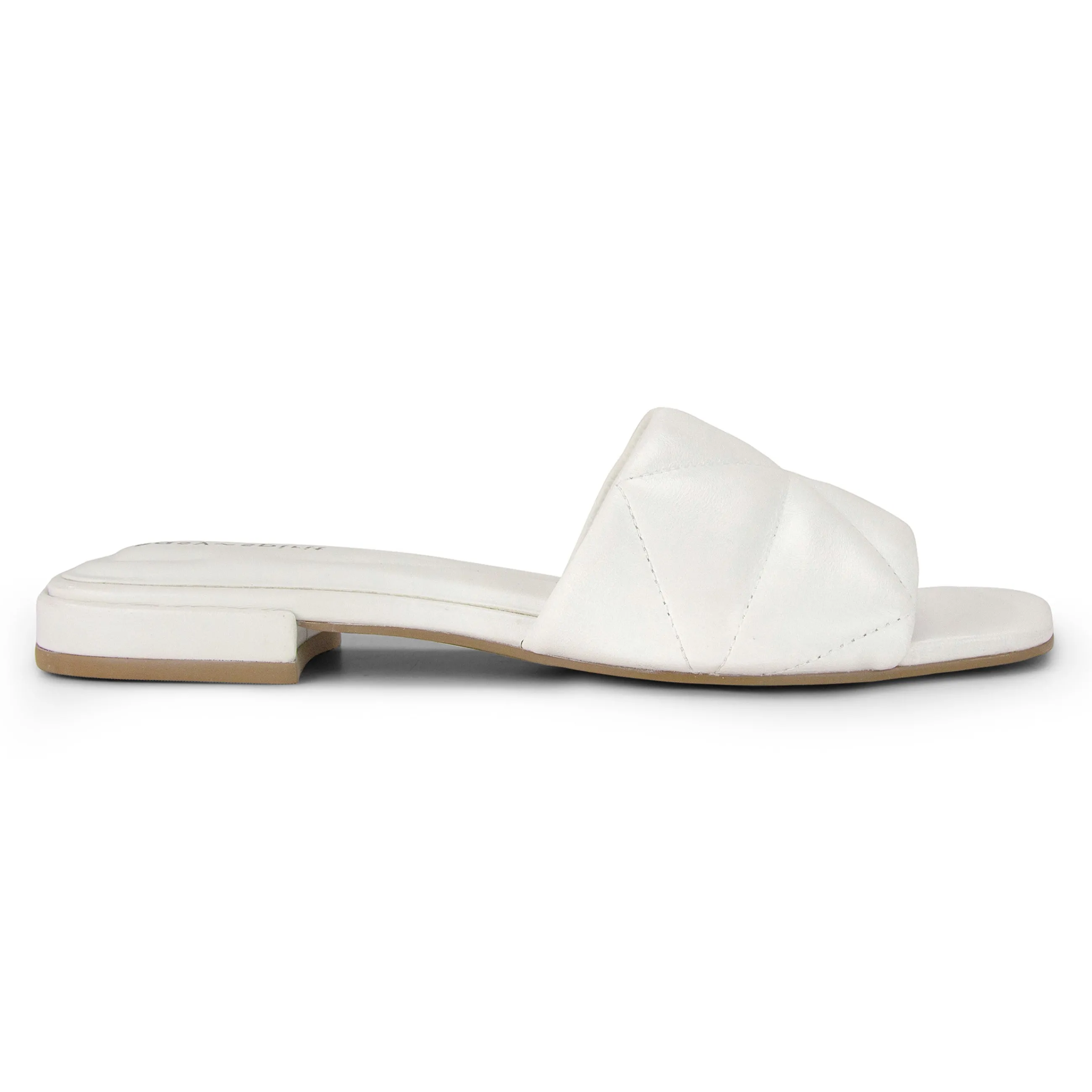 New Easy Spirit Quincie Flat Slide Sandals WhiteLeather