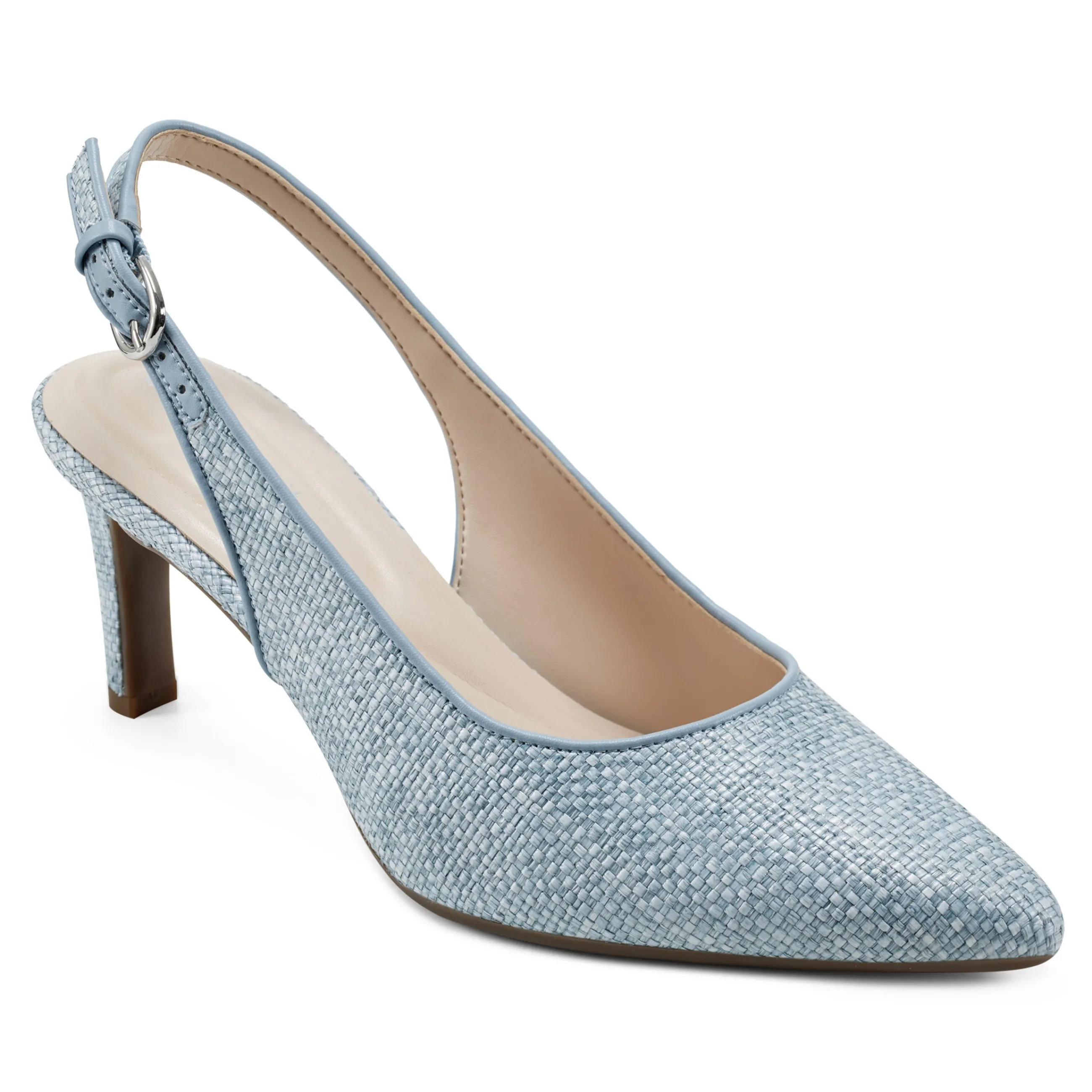 Best Sale Easy Spirit Raveen Slingback Pumps LightBlueRaffia