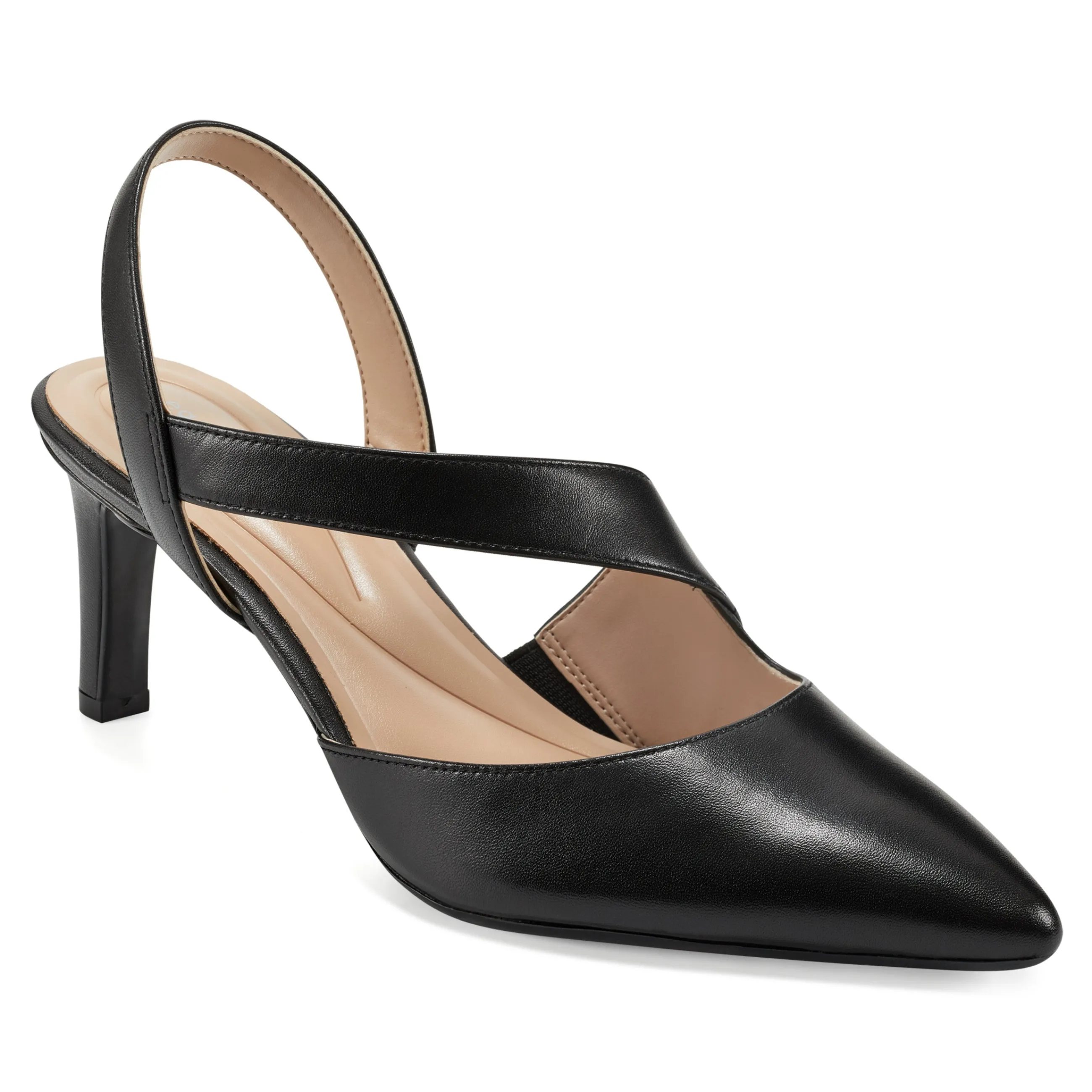 Best Sale Easy Spirit Recruit Slingback Pumps BlackLeather