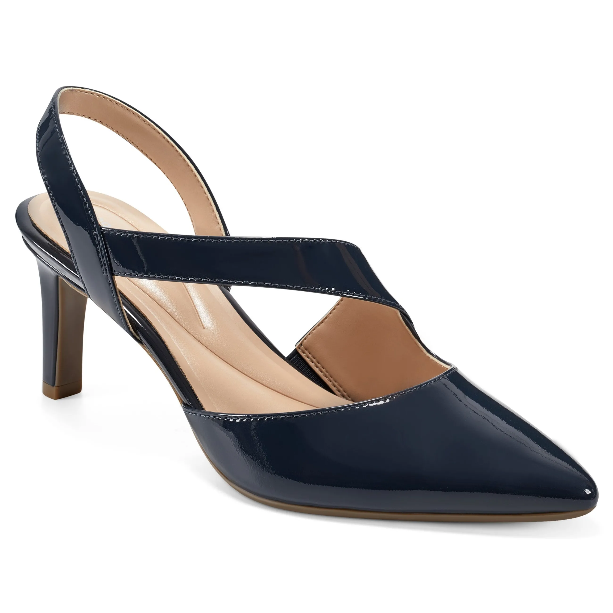 Best Sale Easy Spirit Recruit Slingback Pumps DarkBluePatent