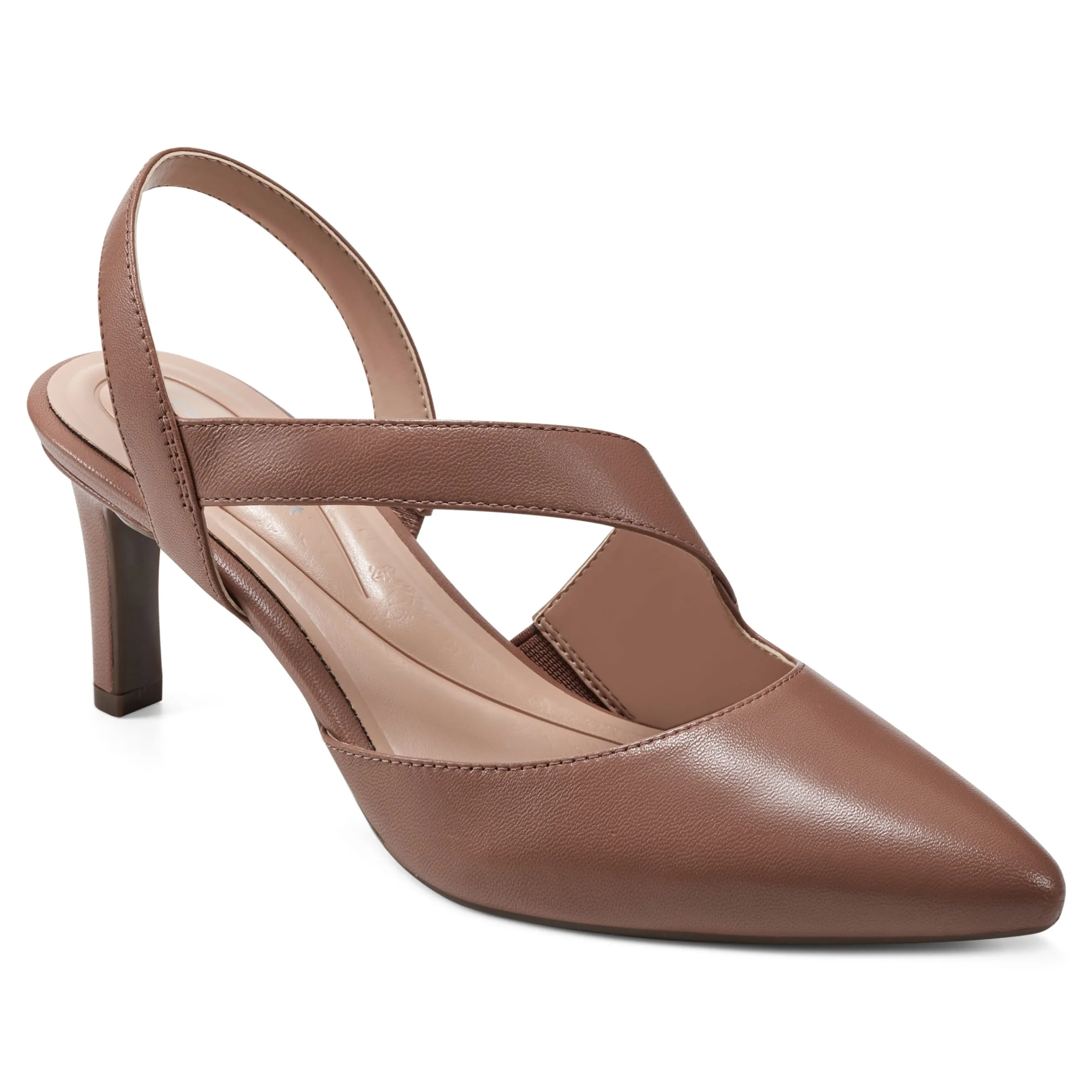 Cheap Easy Spirit Recruit Slingback Pumps TanLeather