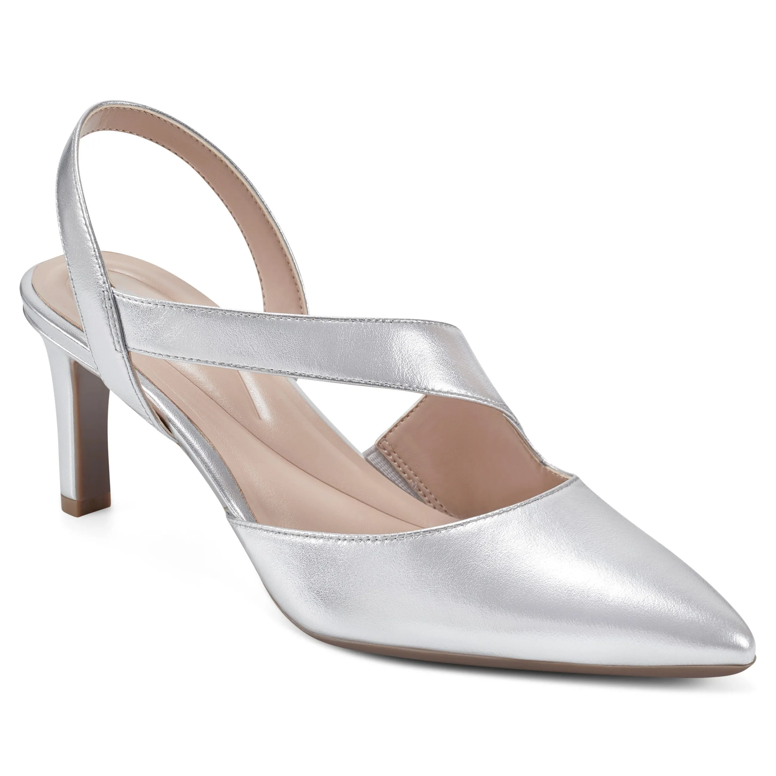 Clearance Easy Spirit Recruit Slingback Pumps SilverLeather