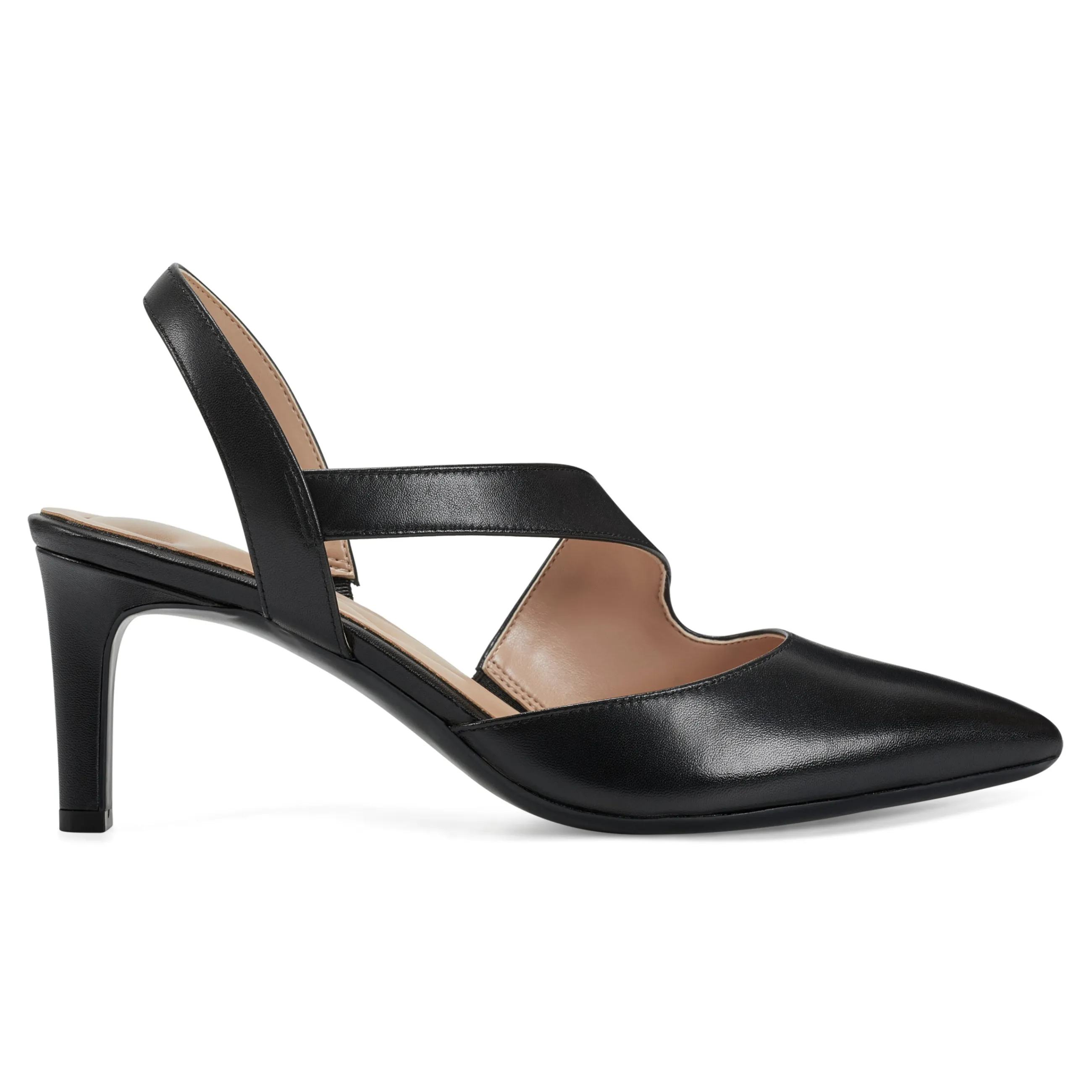 Best Sale Easy Spirit Recruit Slingback Pumps BlackLeather