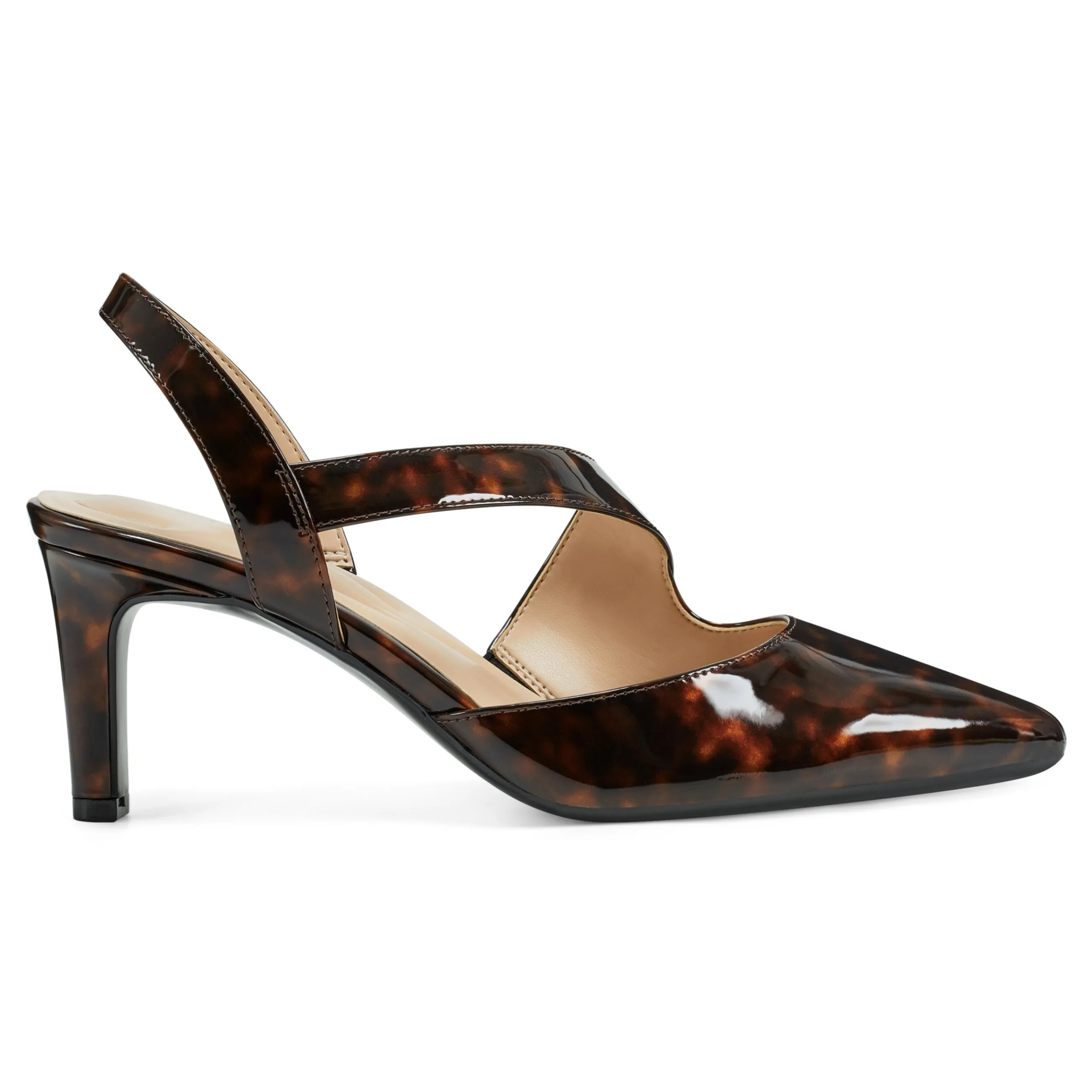 Sale Easy Spirit Recruit Slingback Pumps BrownCroco