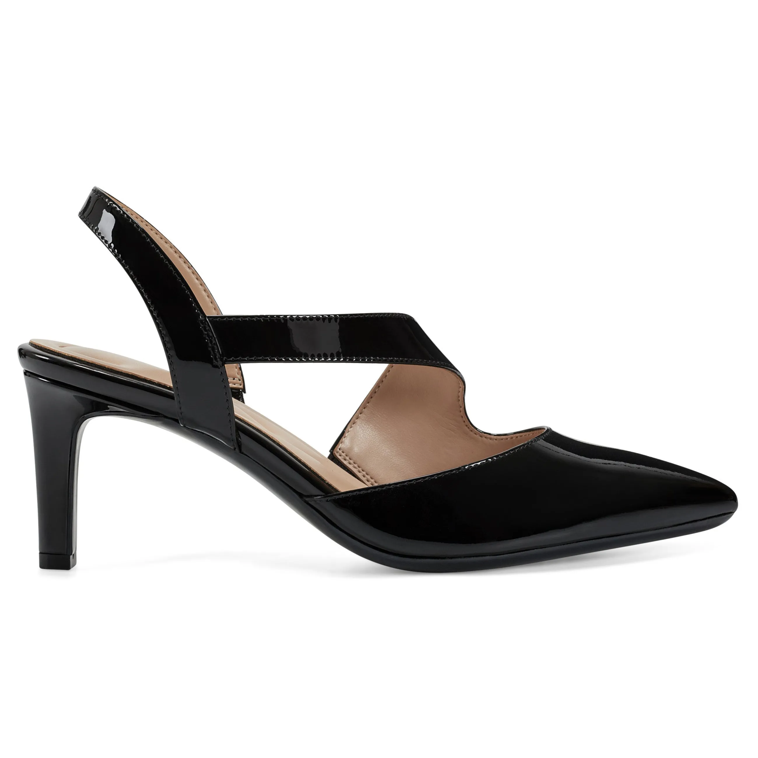 New Easy Spirit Recruit Slingback Pumps BlackPatent