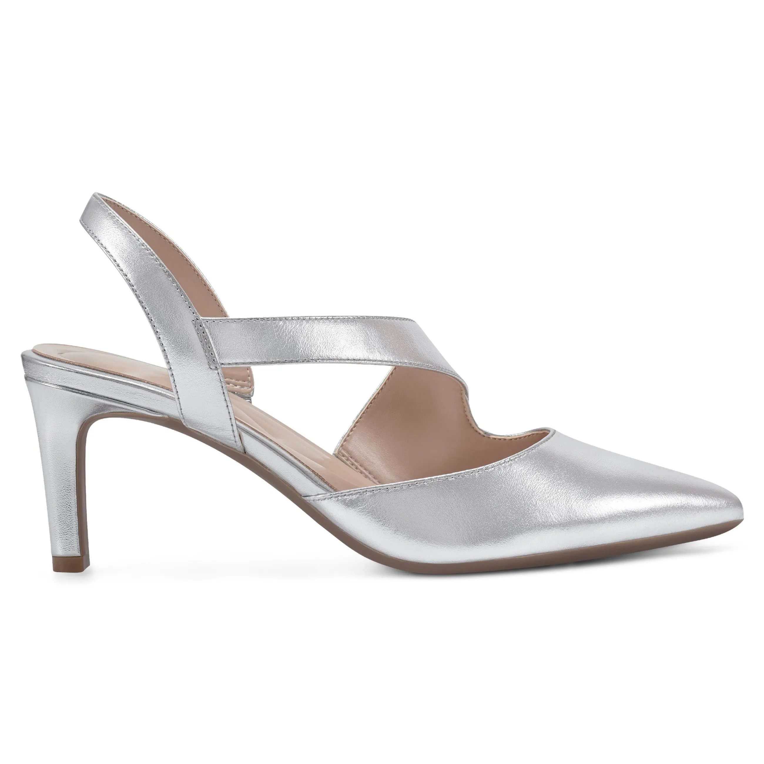 Clearance Easy Spirit Recruit Slingback Pumps SilverLeather