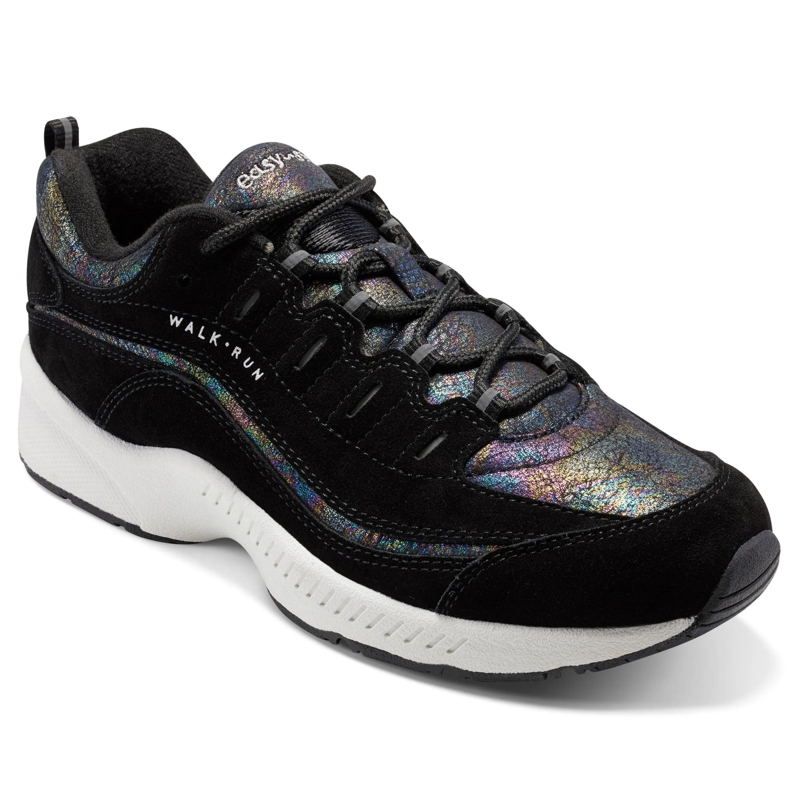 Best Easy Spirit Romy Walking Shoes Black/IridescentSuede