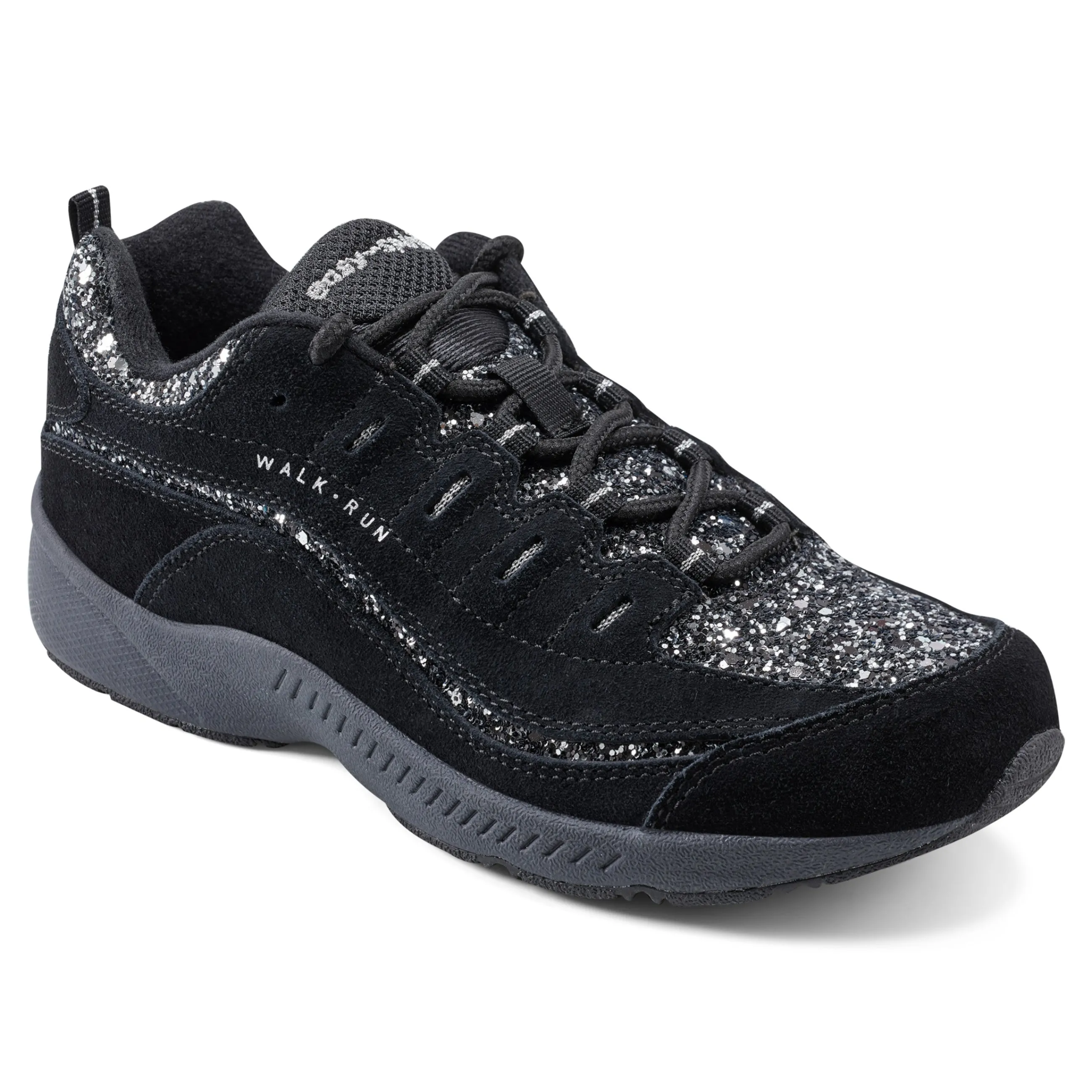 Outlet Easy Spirit Romy Walking Shoes BlackSilverGlitter