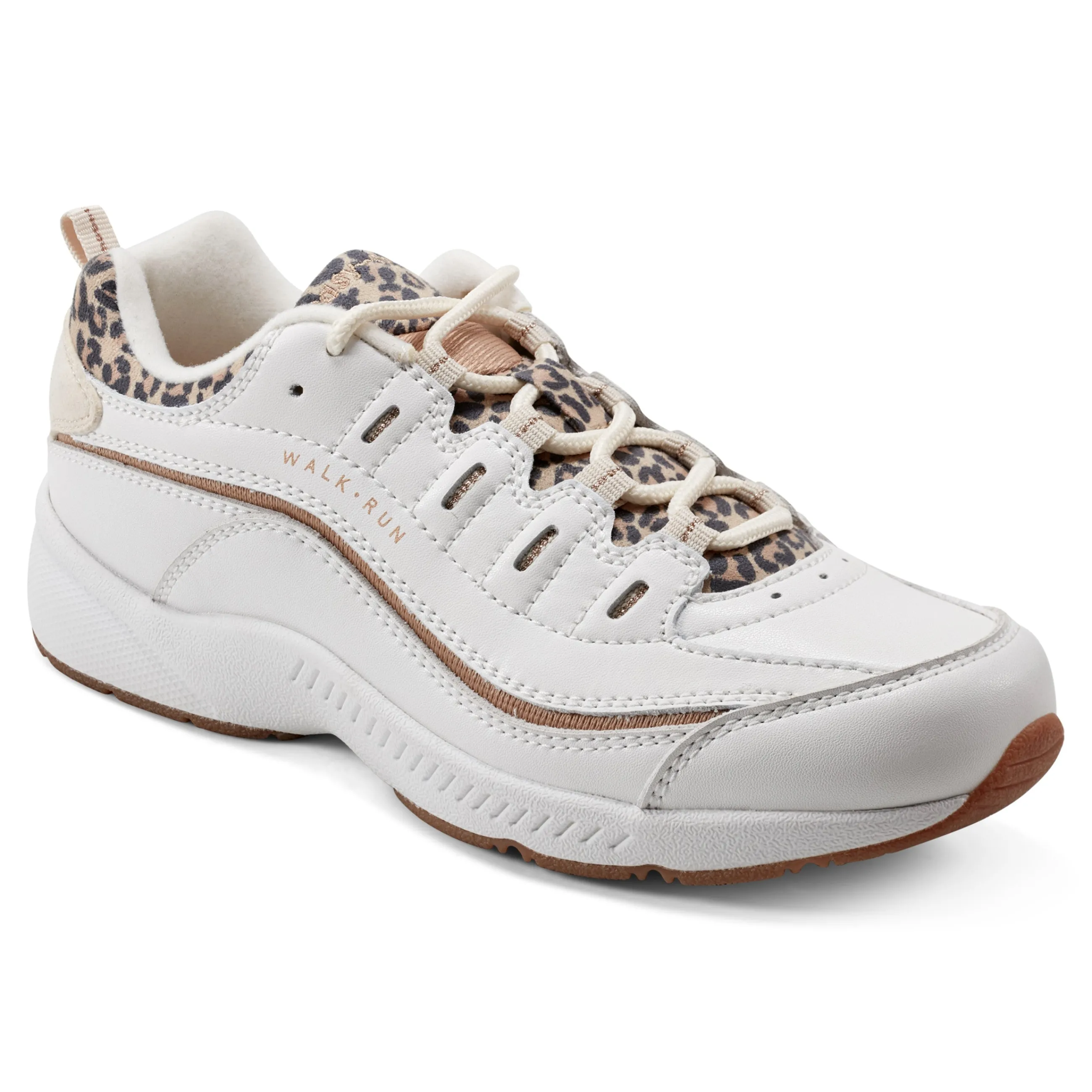 Best Sale Easy Spirit Romy Walking Shoes WhiteLeopard