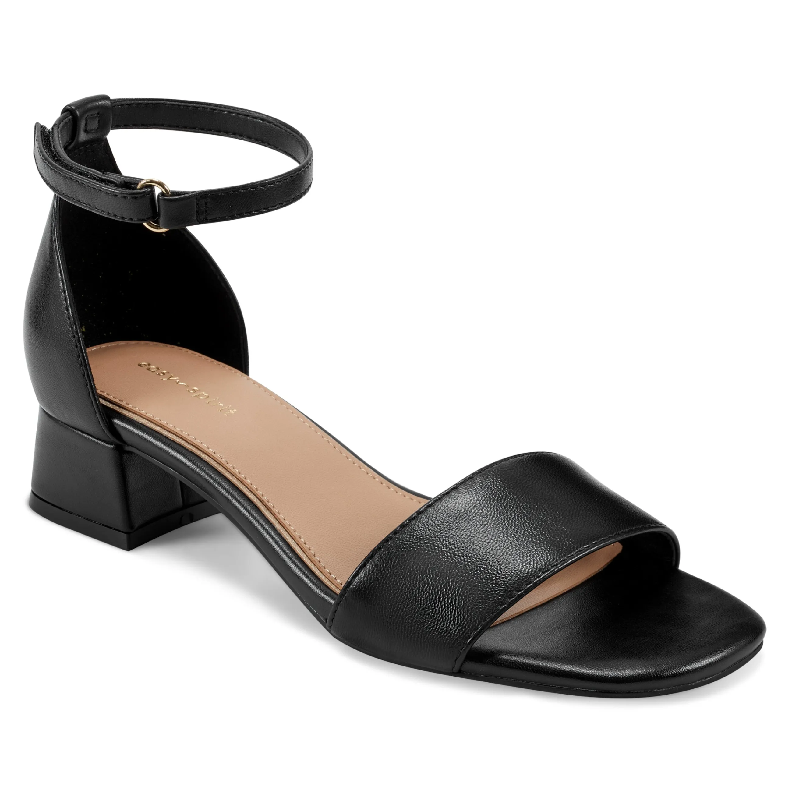 Online Easy Spirit Sheila Block Heel Dress Sandals BlackLeather