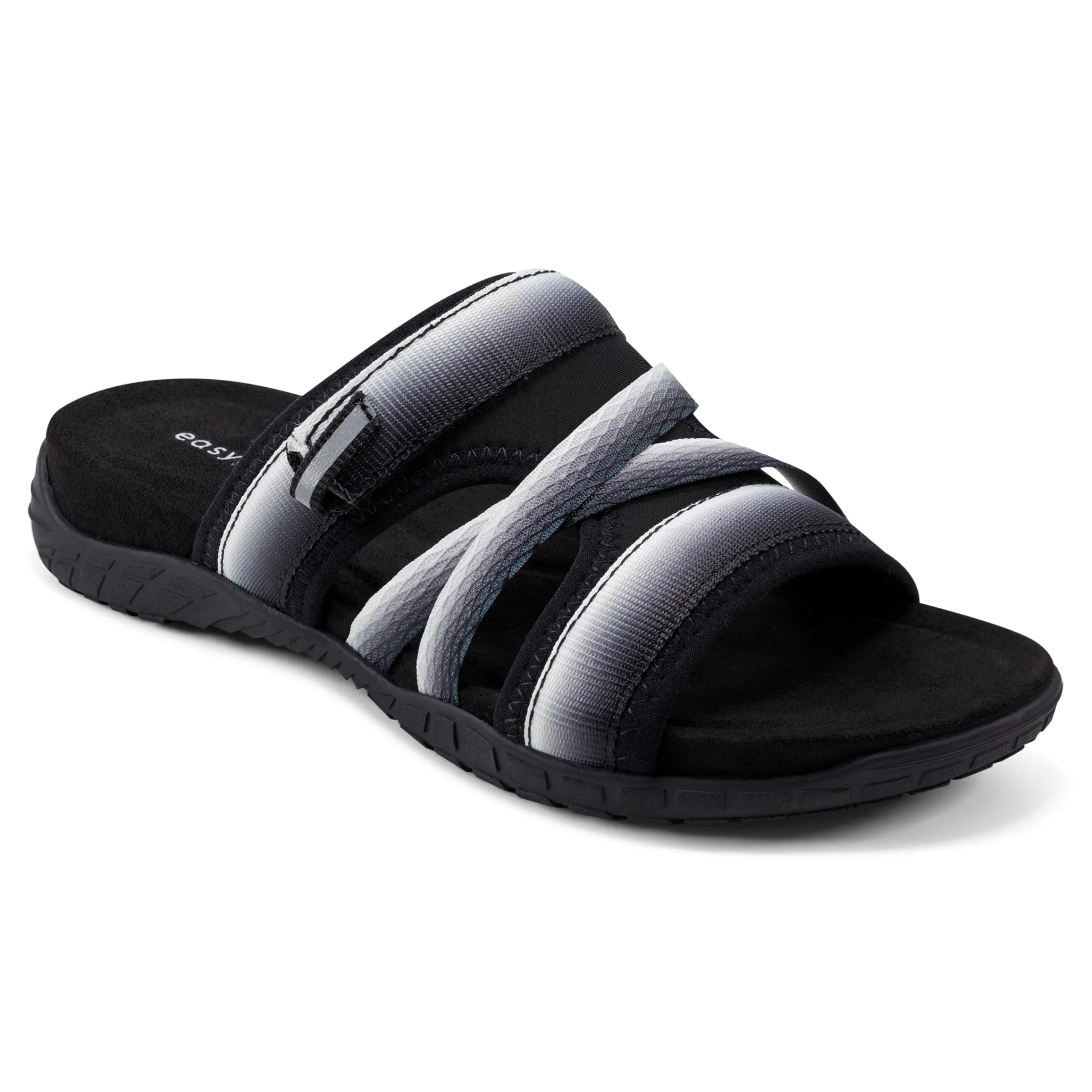 Discount Easy Spirit Shells Flat Sandals BlackOmbre