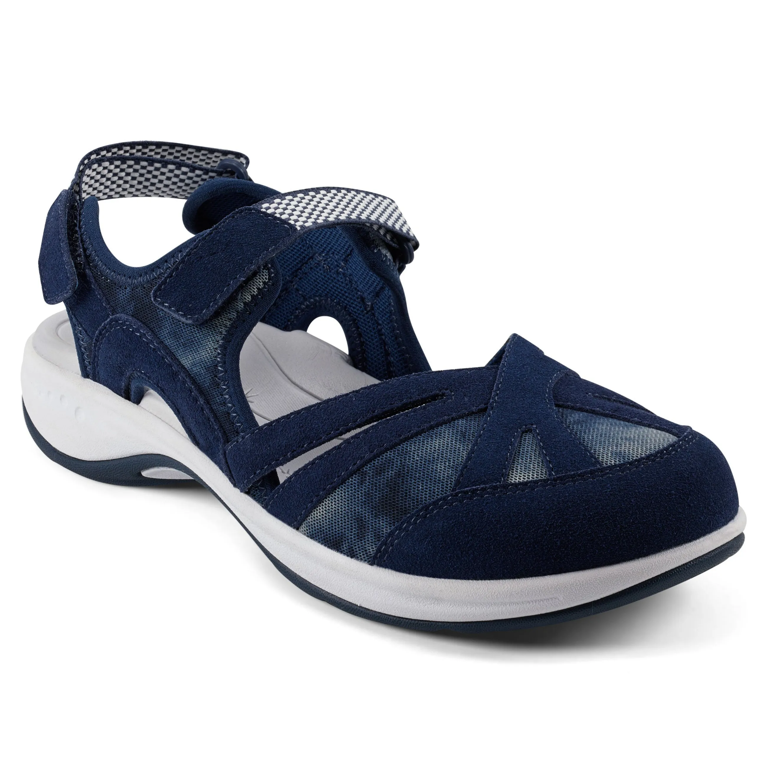 Discount Easy Spirit Splash Flat Hiking Sandals NavyTieDyePrint