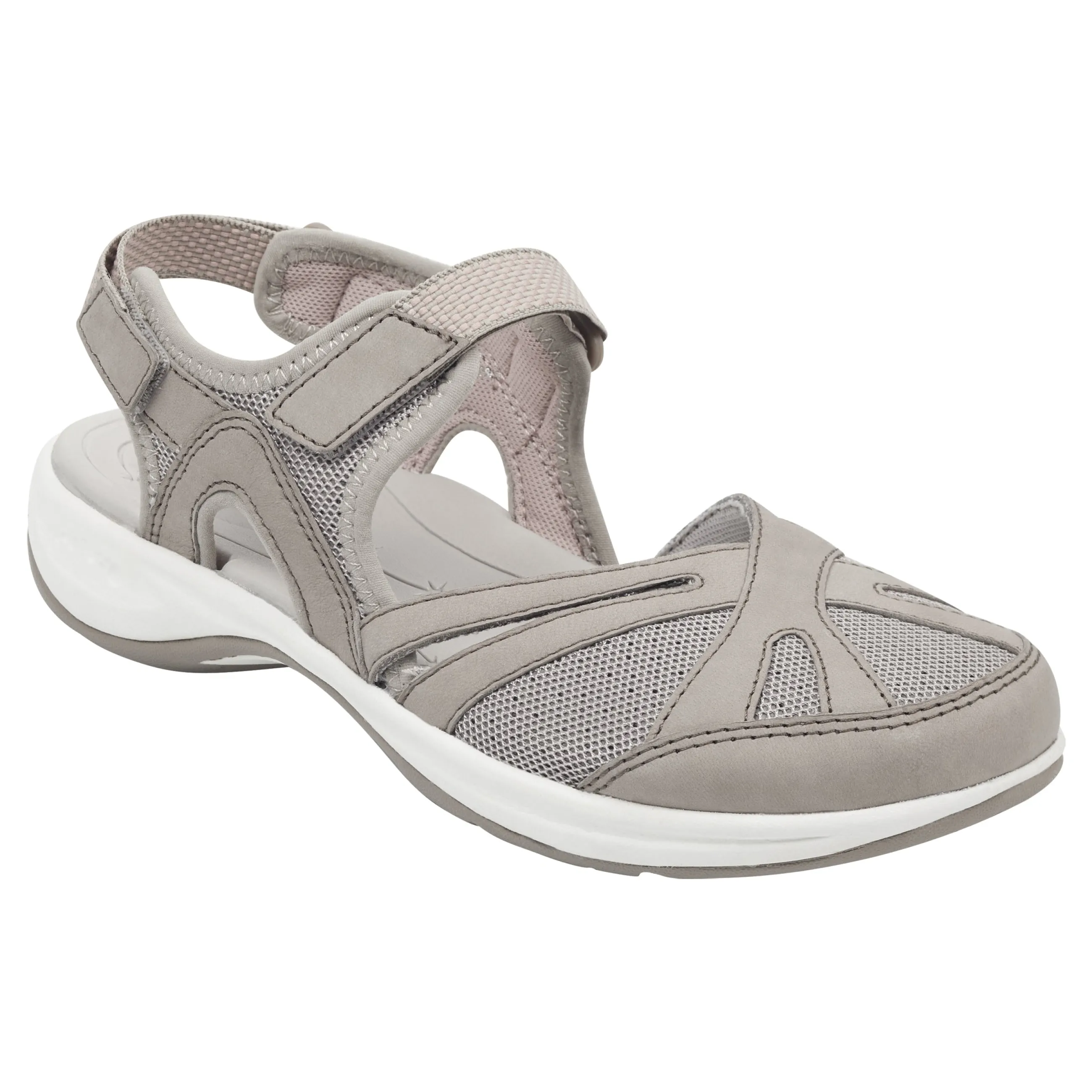 Clearance Easy Spirit Splash Flat Hiking Sandals KhakiMultiNubuck