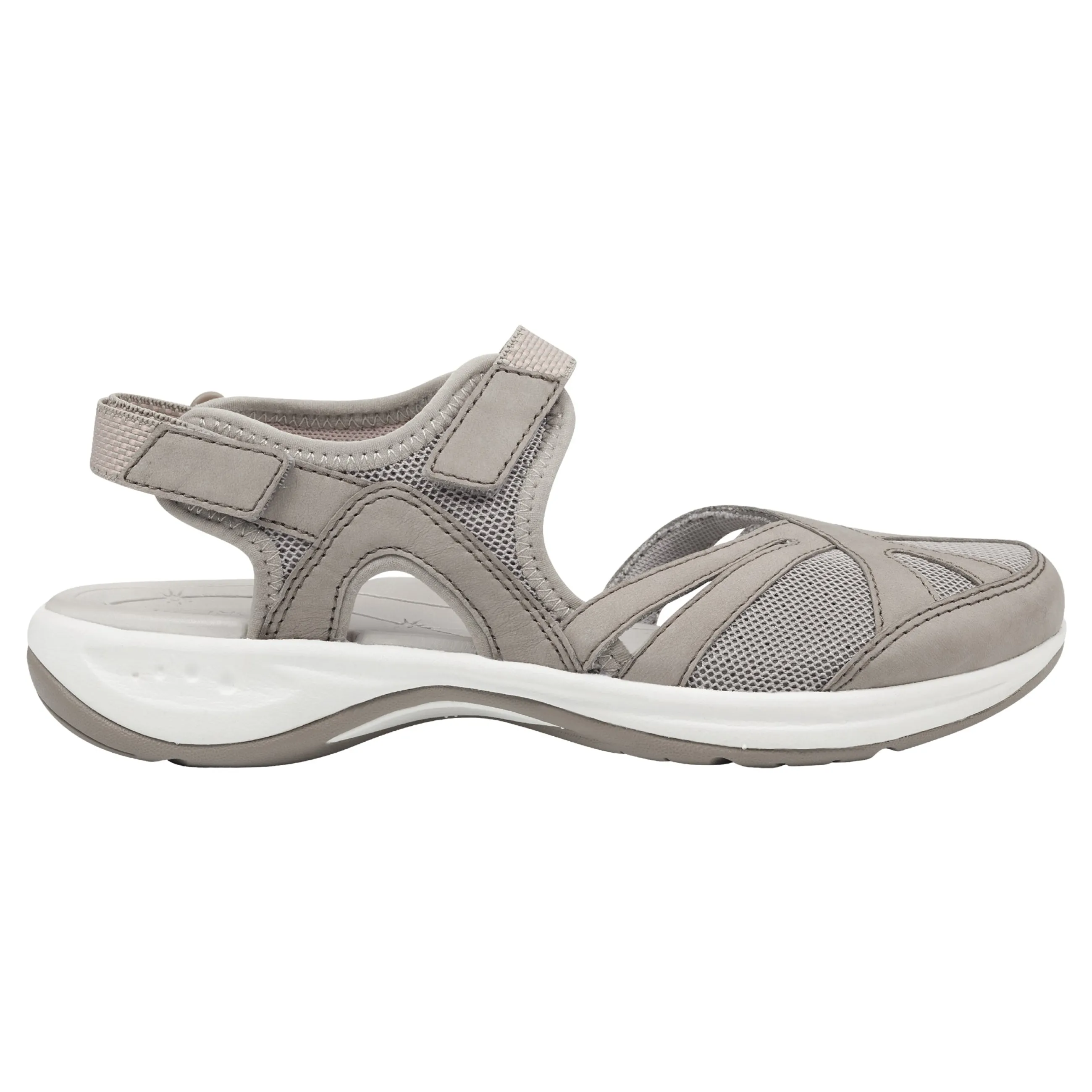 Clearance Easy Spirit Splash Flat Hiking Sandals KhakiMultiNubuck