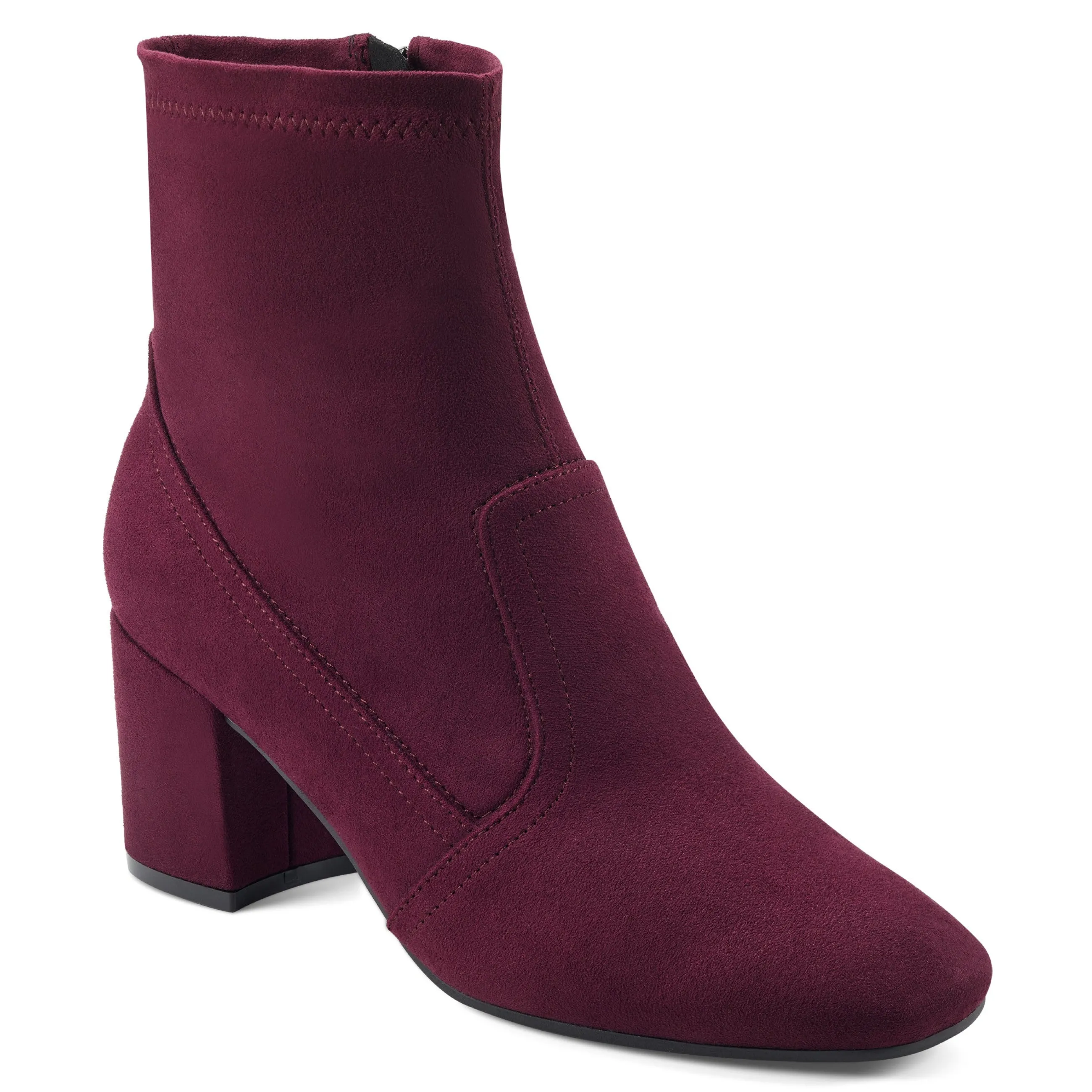 Clearance Easy Spirit Tami Heeled Booties WineSuede