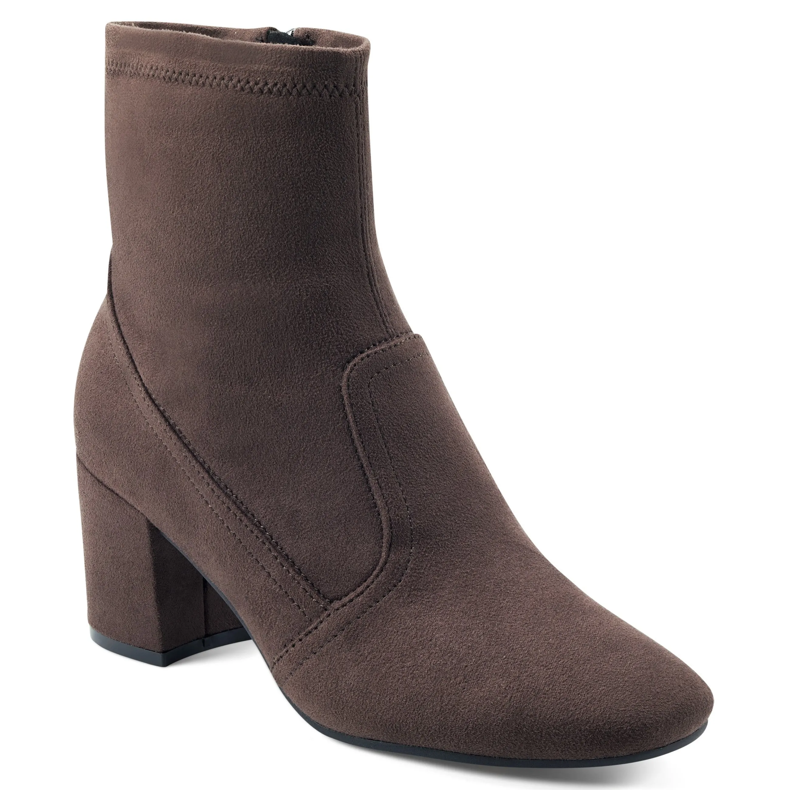 Hot Easy Spirit Tami Heeled Booties DarkBrownSuede