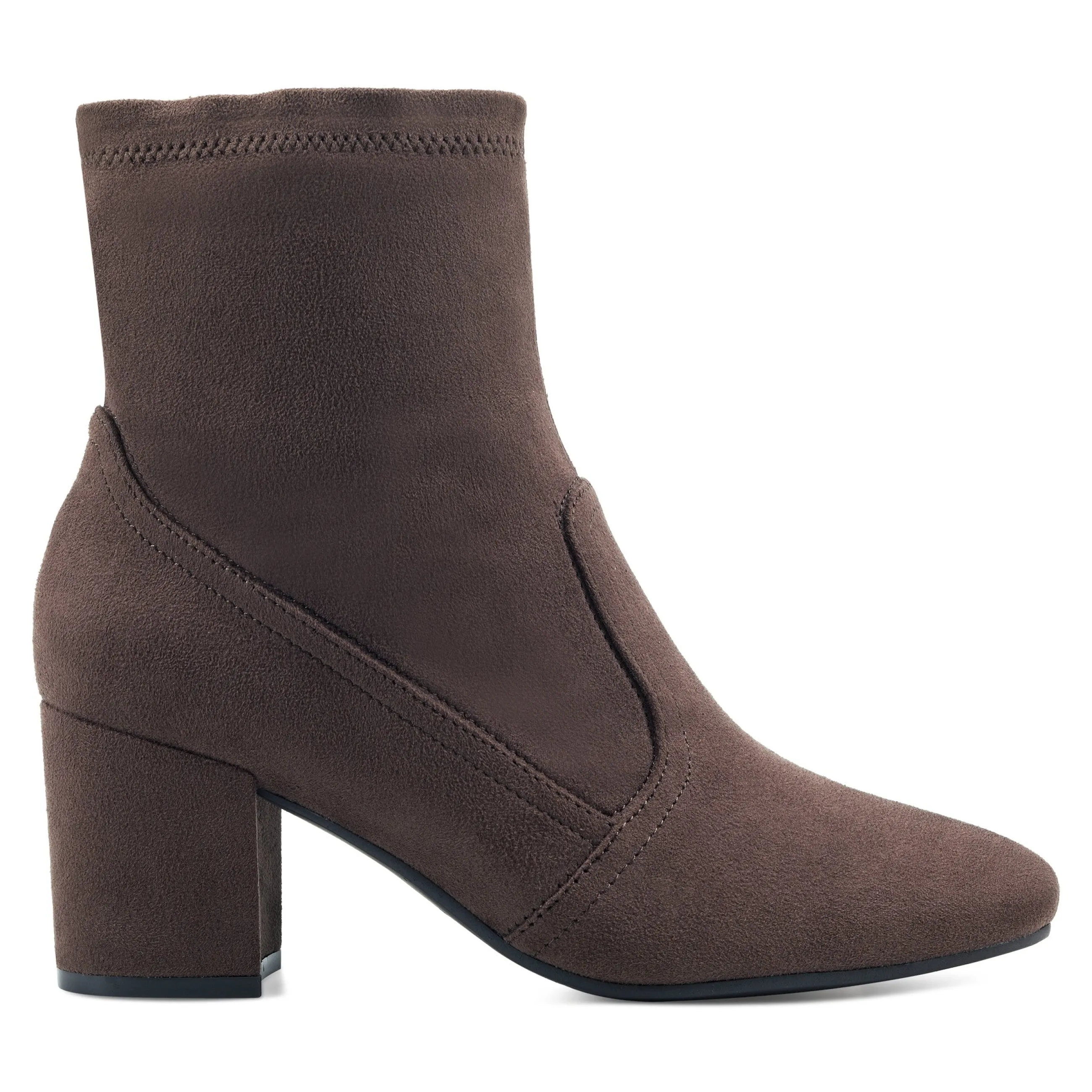 Hot Easy Spirit Tami Heeled Booties DarkBrownSuede