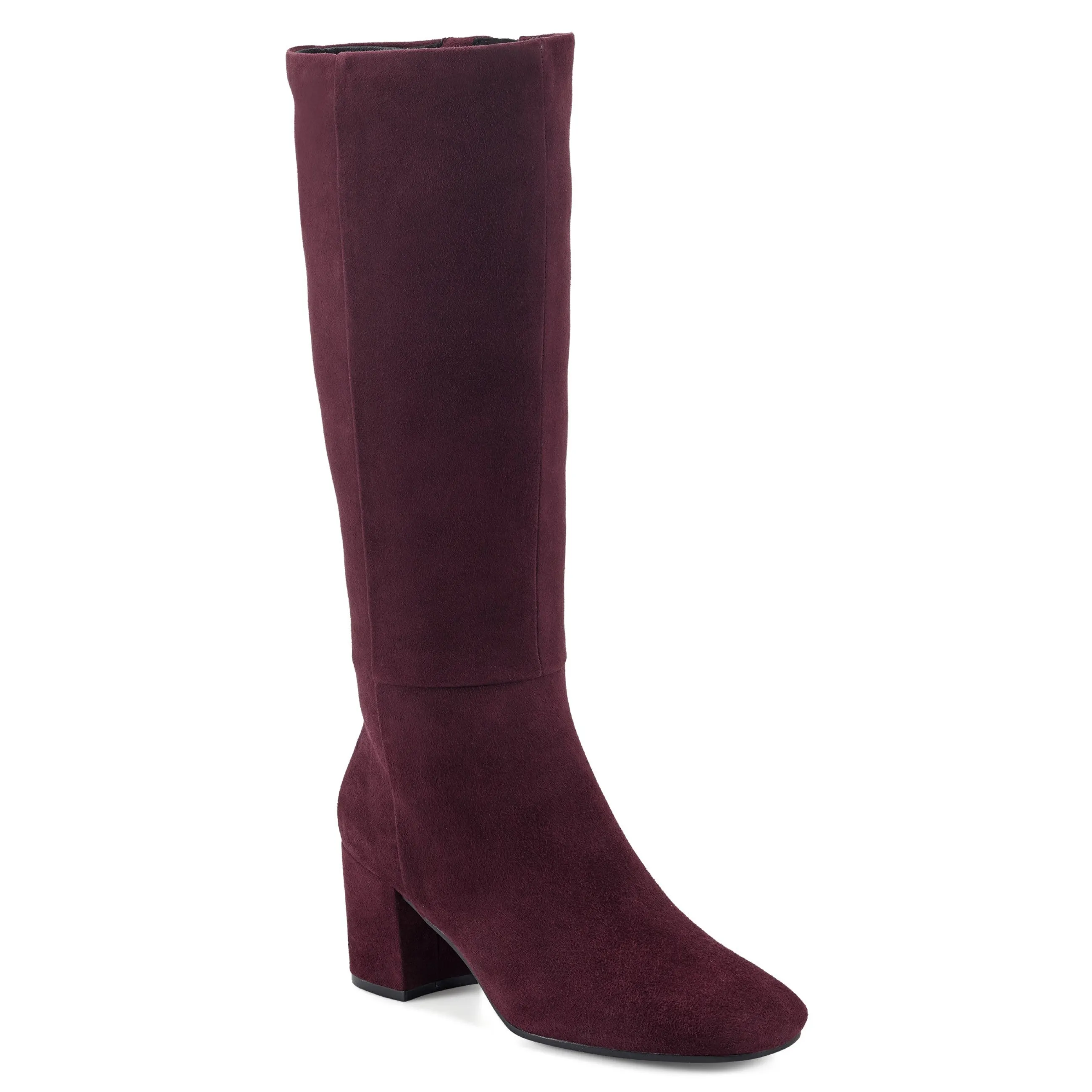 Shop Easy Spirit Tony Heeled Boots BurgundySuede