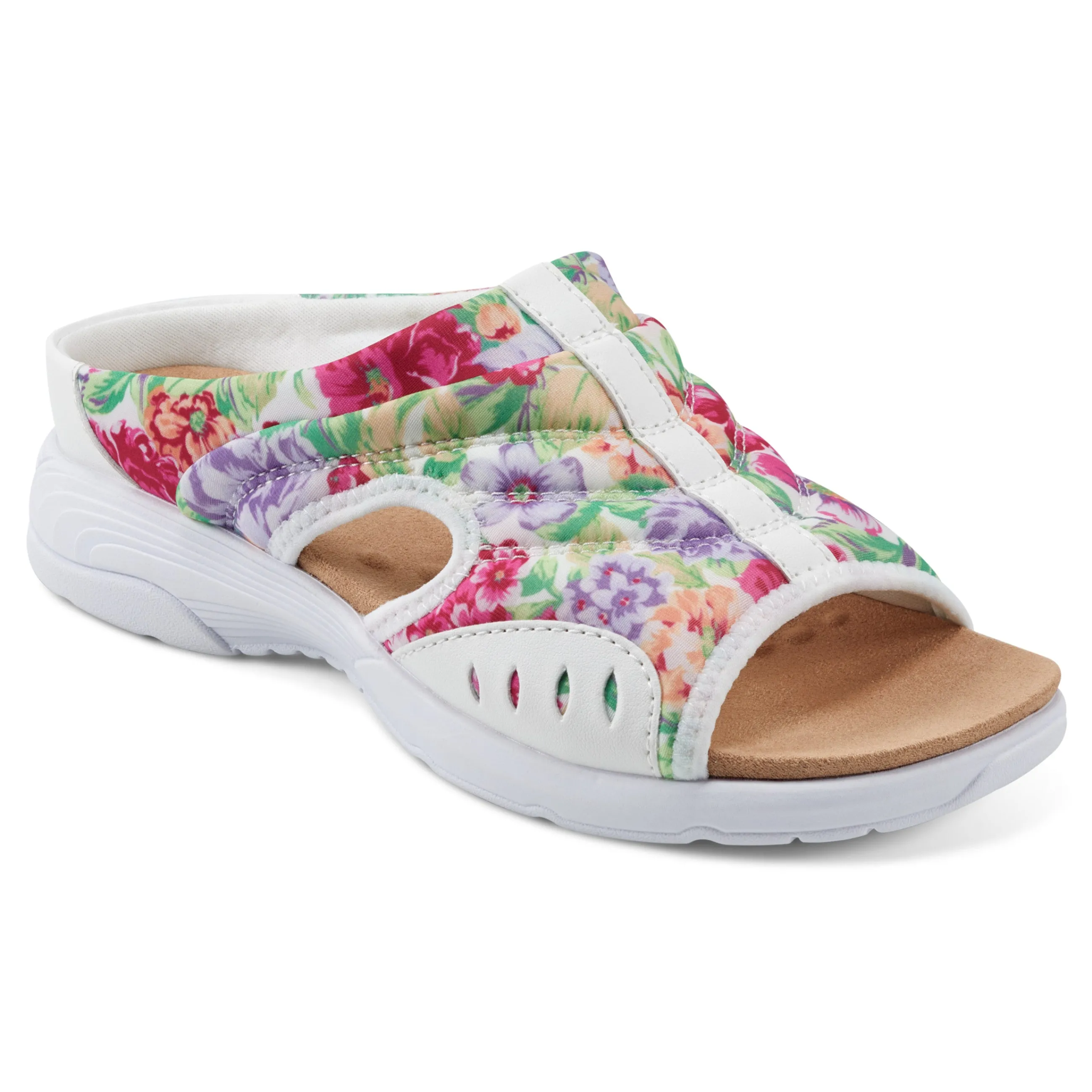 Best Sale Easy Spirit Traciee Slip On Sandals WhiteFloral