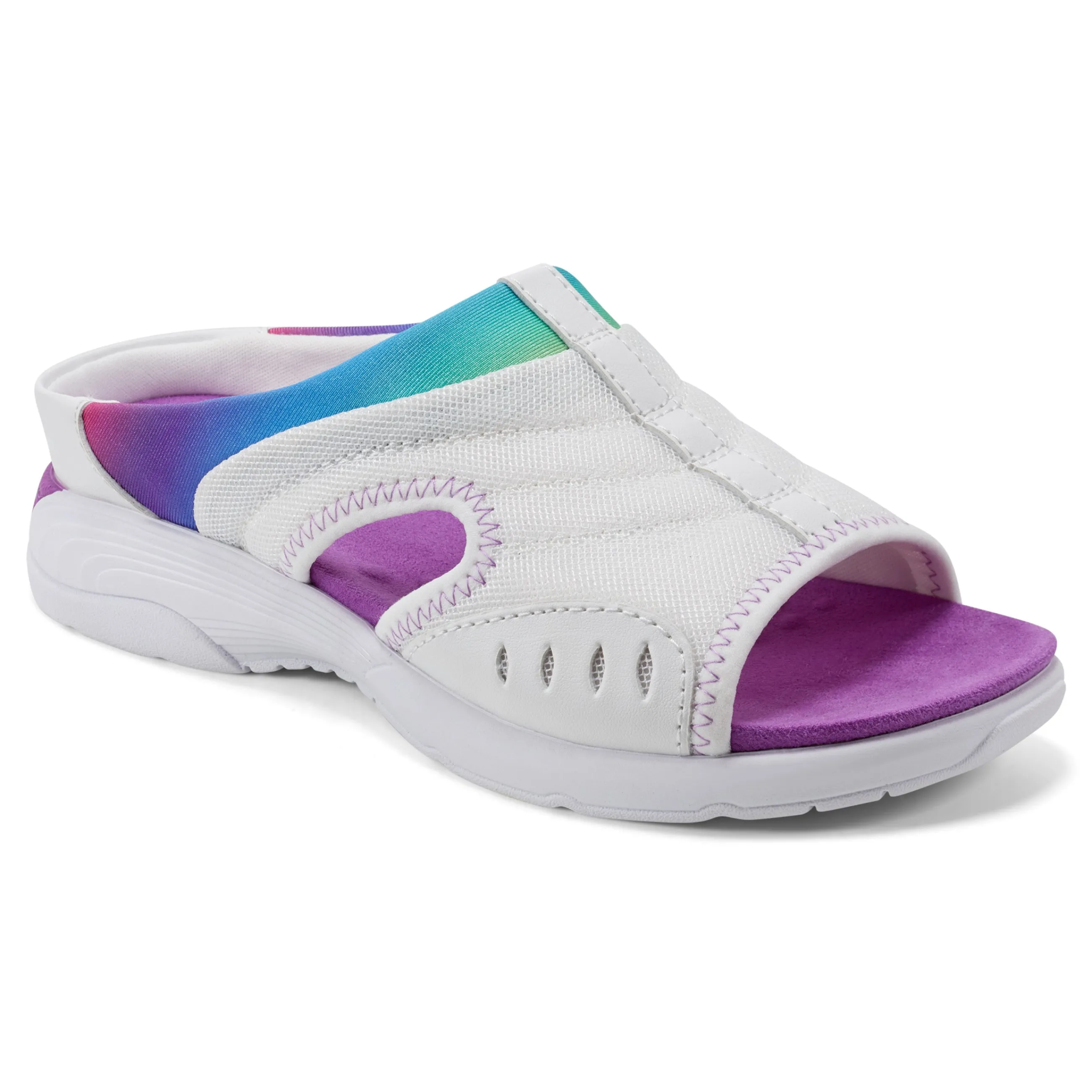 Best Easy Spirit Traciee Slip On Sandals White/Rainbow