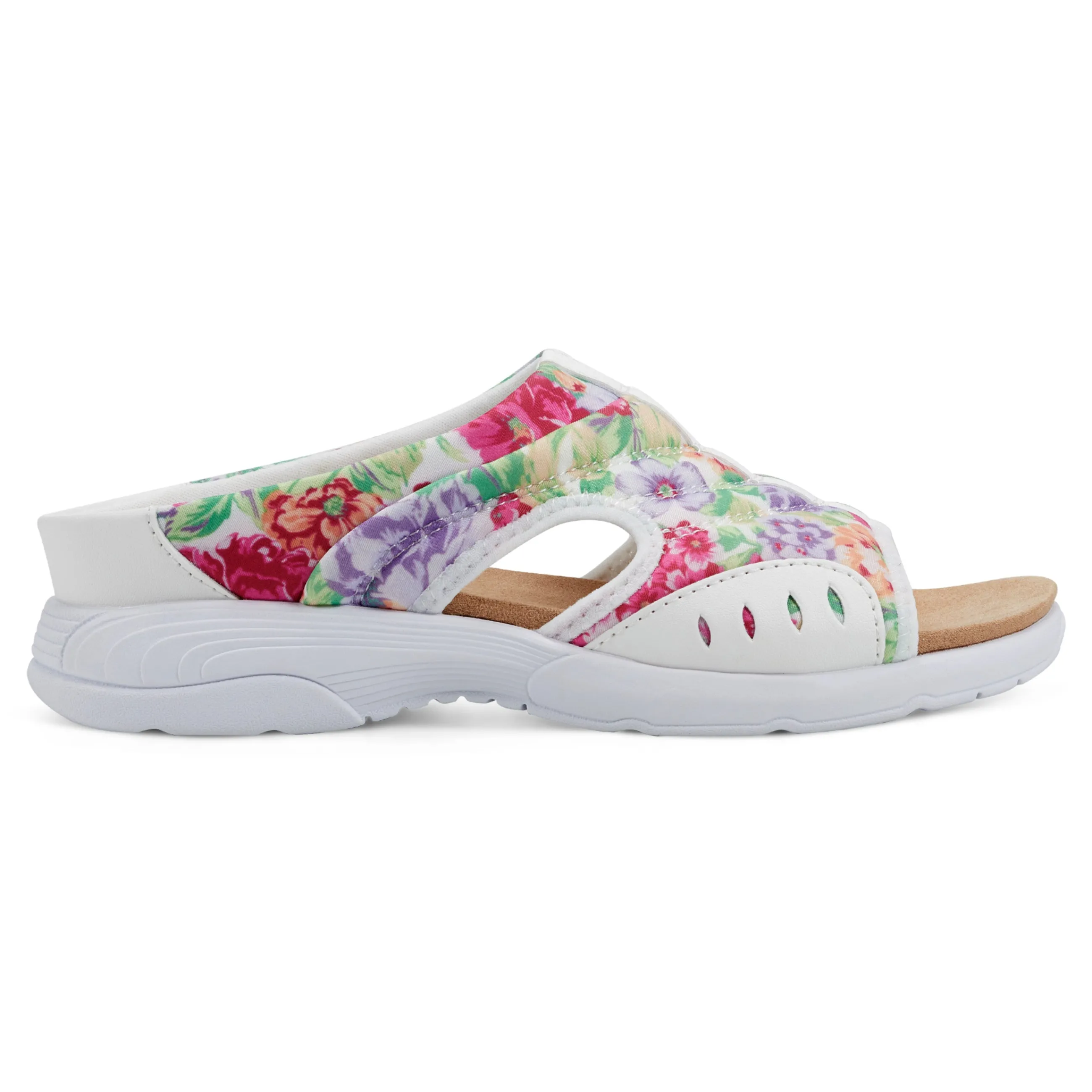 Best Sale Easy Spirit Traciee Slip On Sandals WhiteFloral