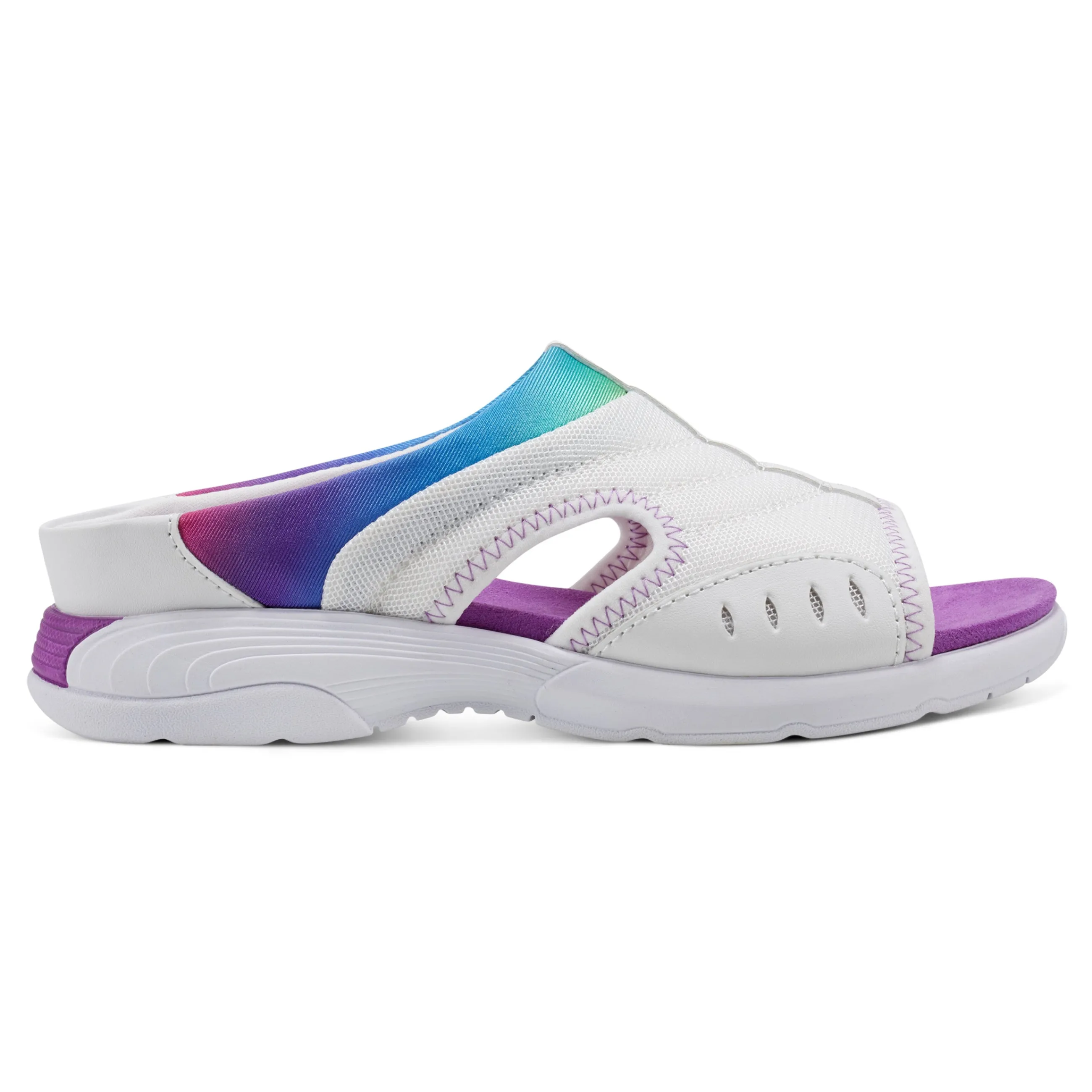 Best Easy Spirit Traciee Slip On Sandals White/Rainbow