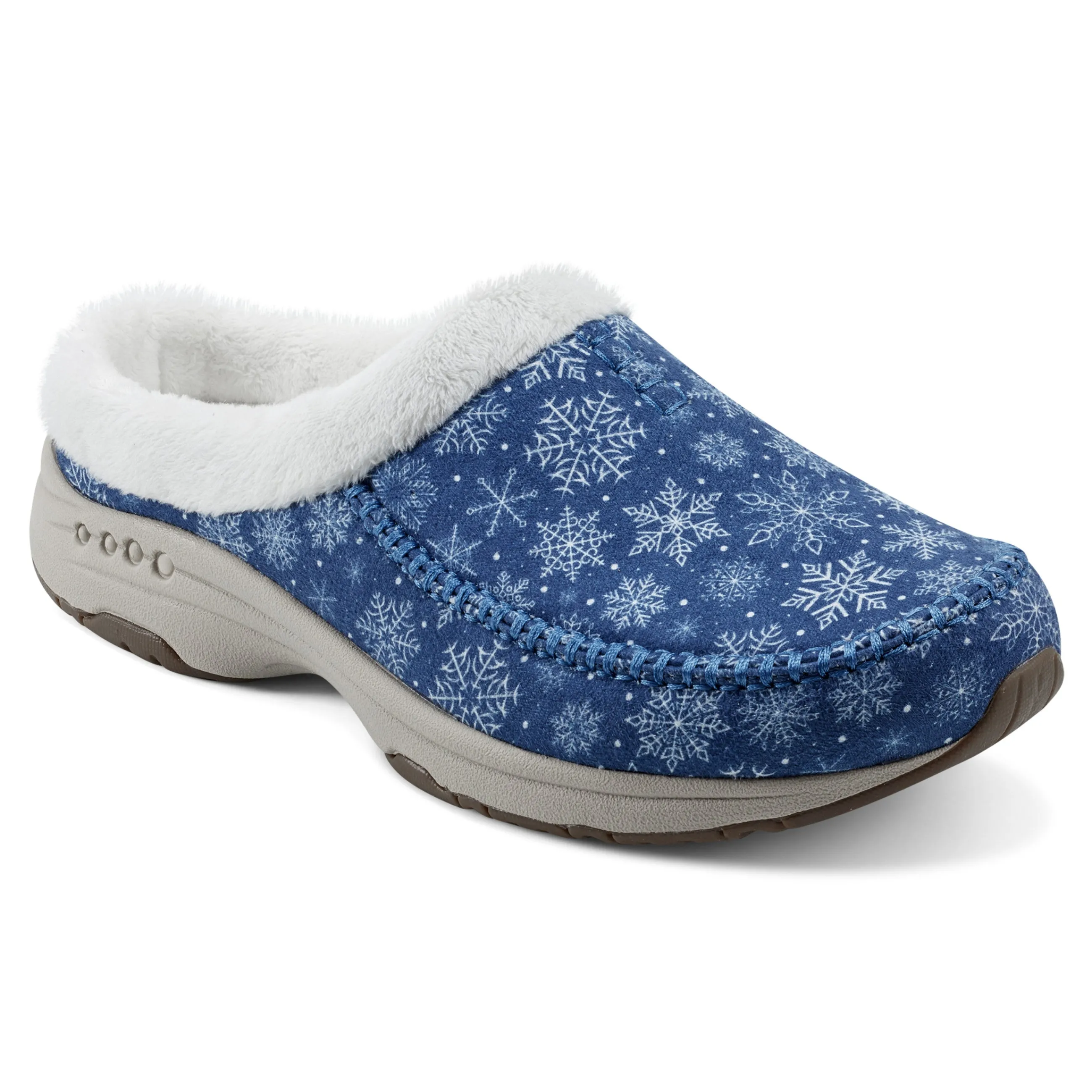 Cheap Easy Spirit Travelfurr Clogs DarkBlueSnowflakePrint