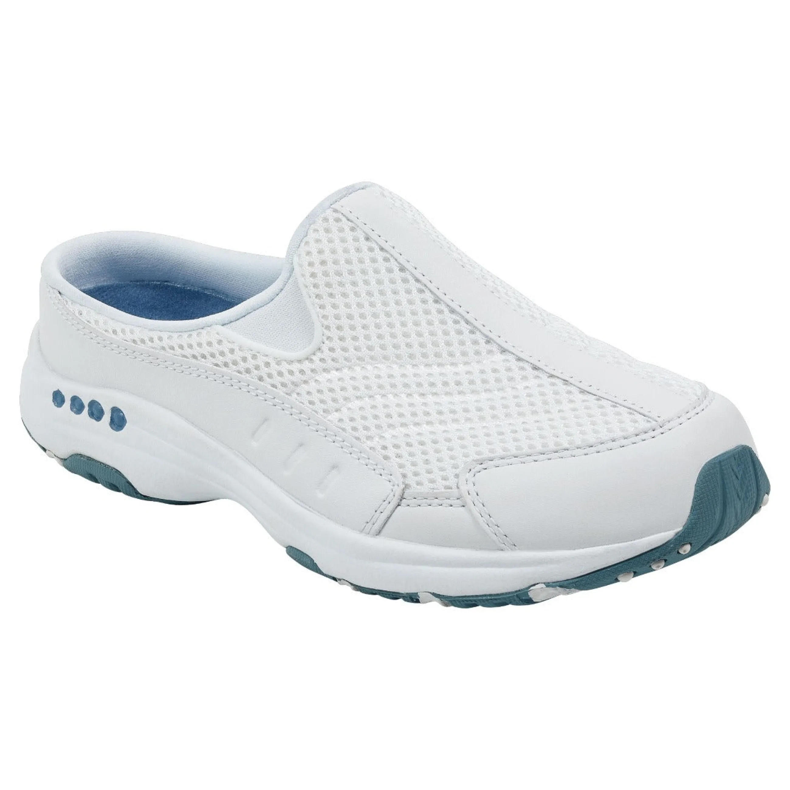 Sale Easy Spirit Traveltime Classic Clogs WhiteLeatherMesh