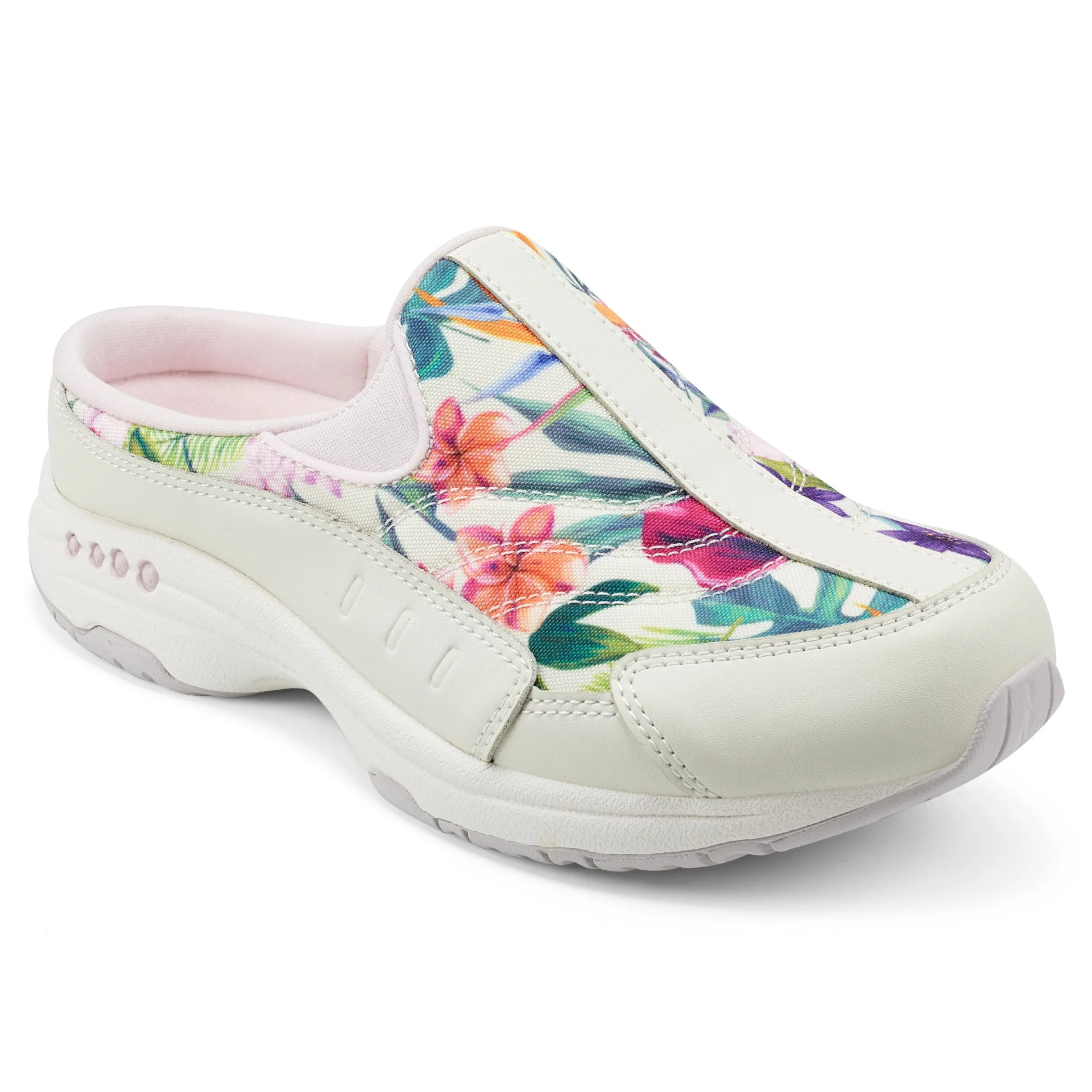 Sale Easy Spirit Traveltime Clogs IvoryPalmPrint