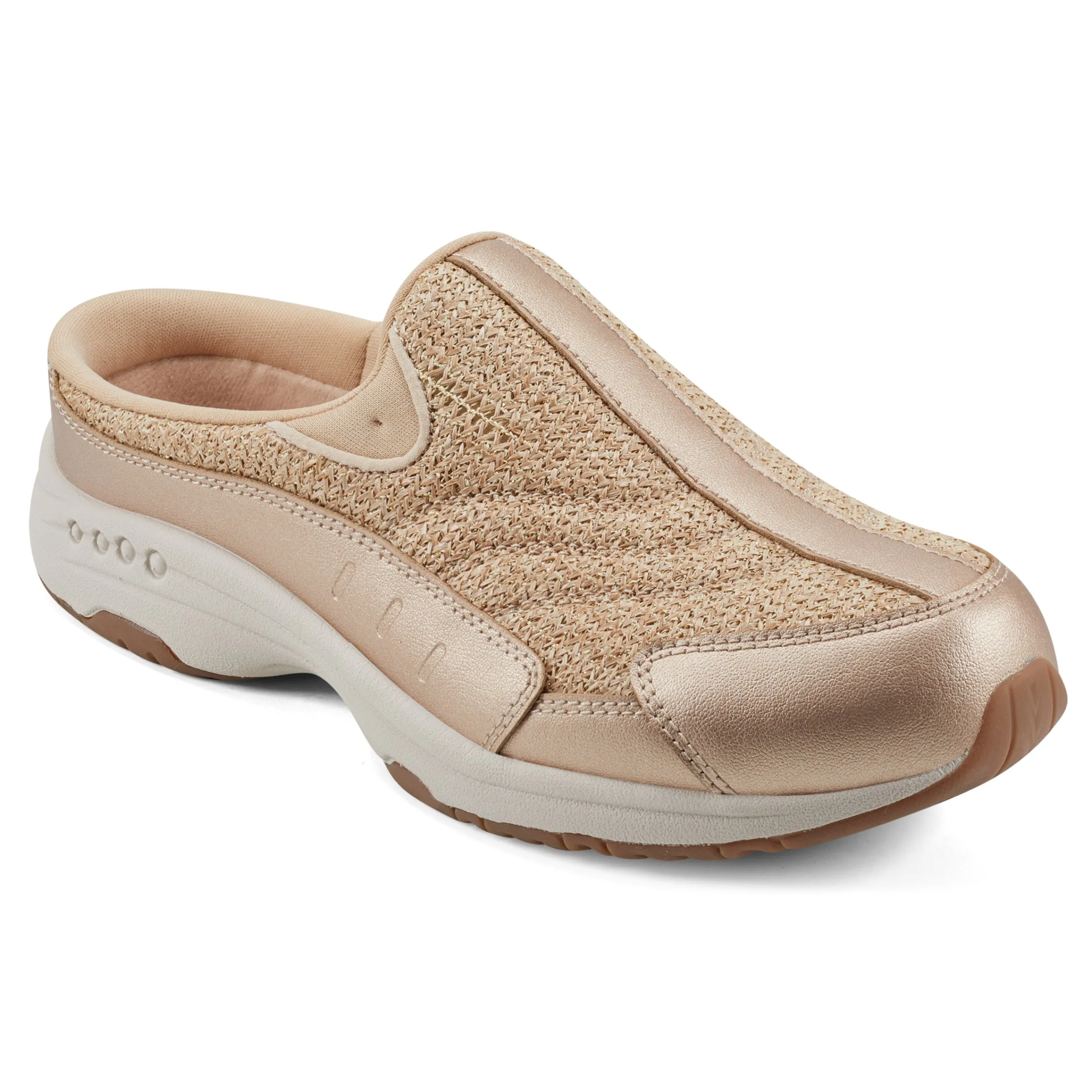 Cheap Easy Spirit Traveltime Clogs GoldRaffia