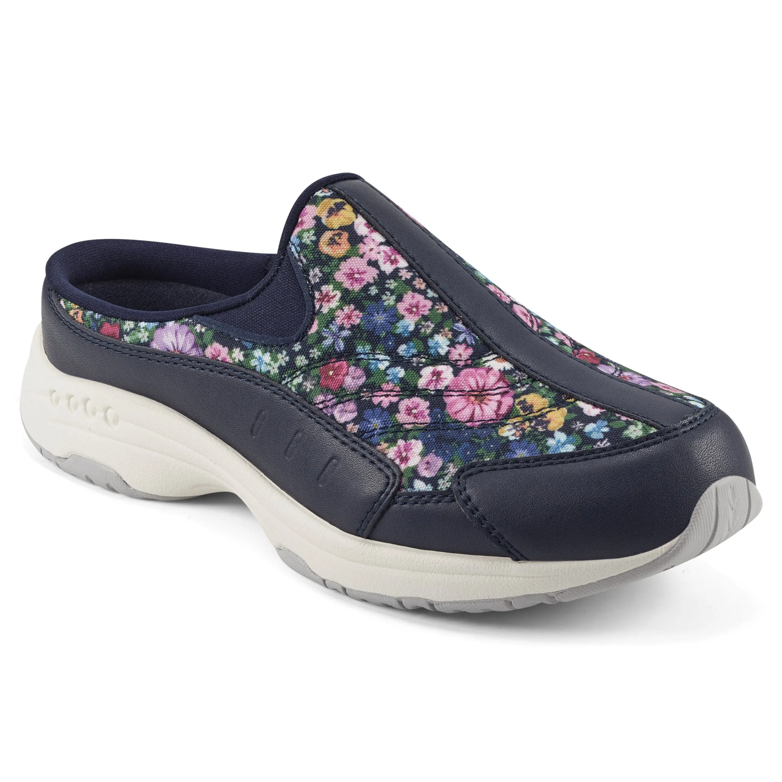 Fashion Easy Spirit Traveltime Clogs NavyDitsyFloralPrint