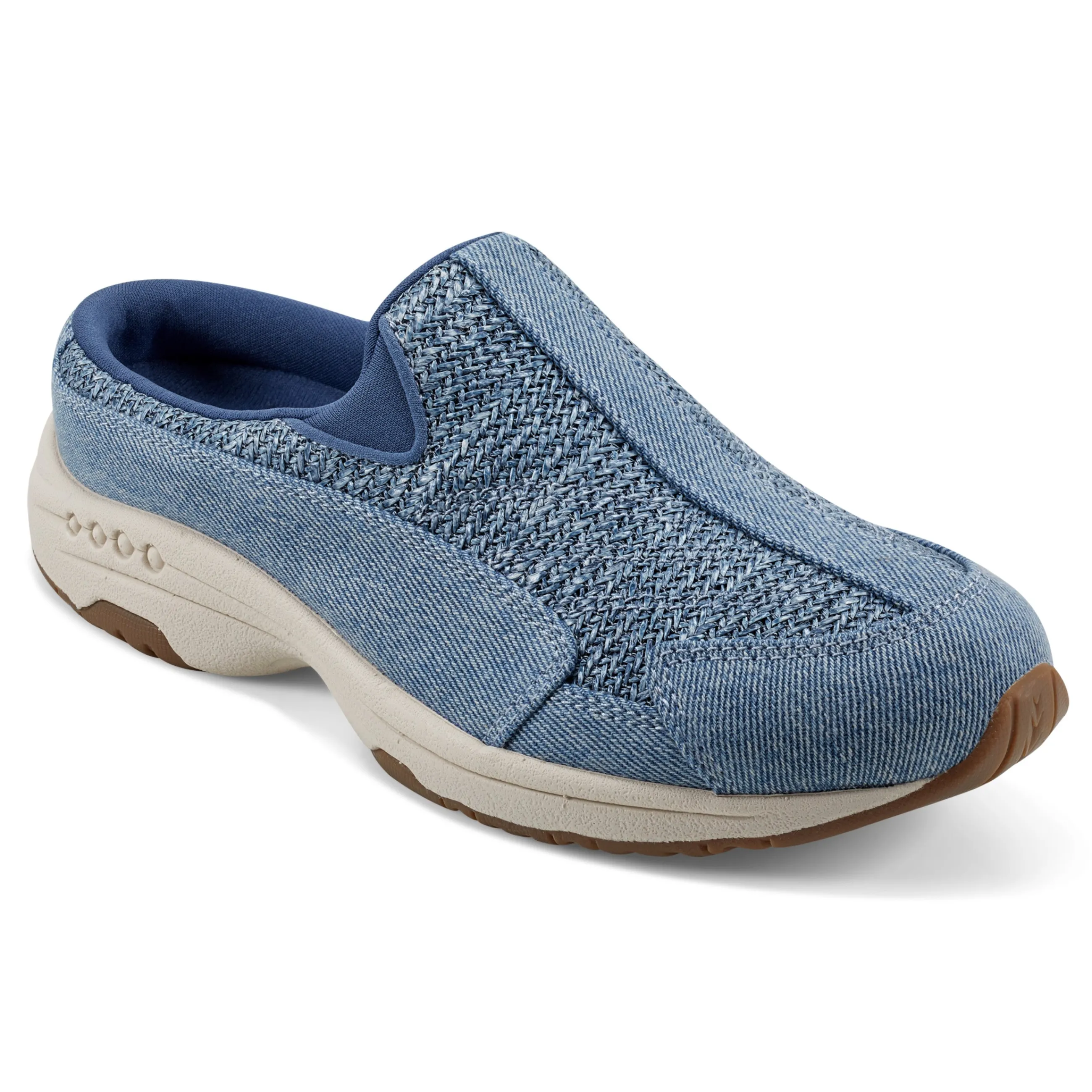 New Easy Spirit Traveltime Clogs DenimRaffia