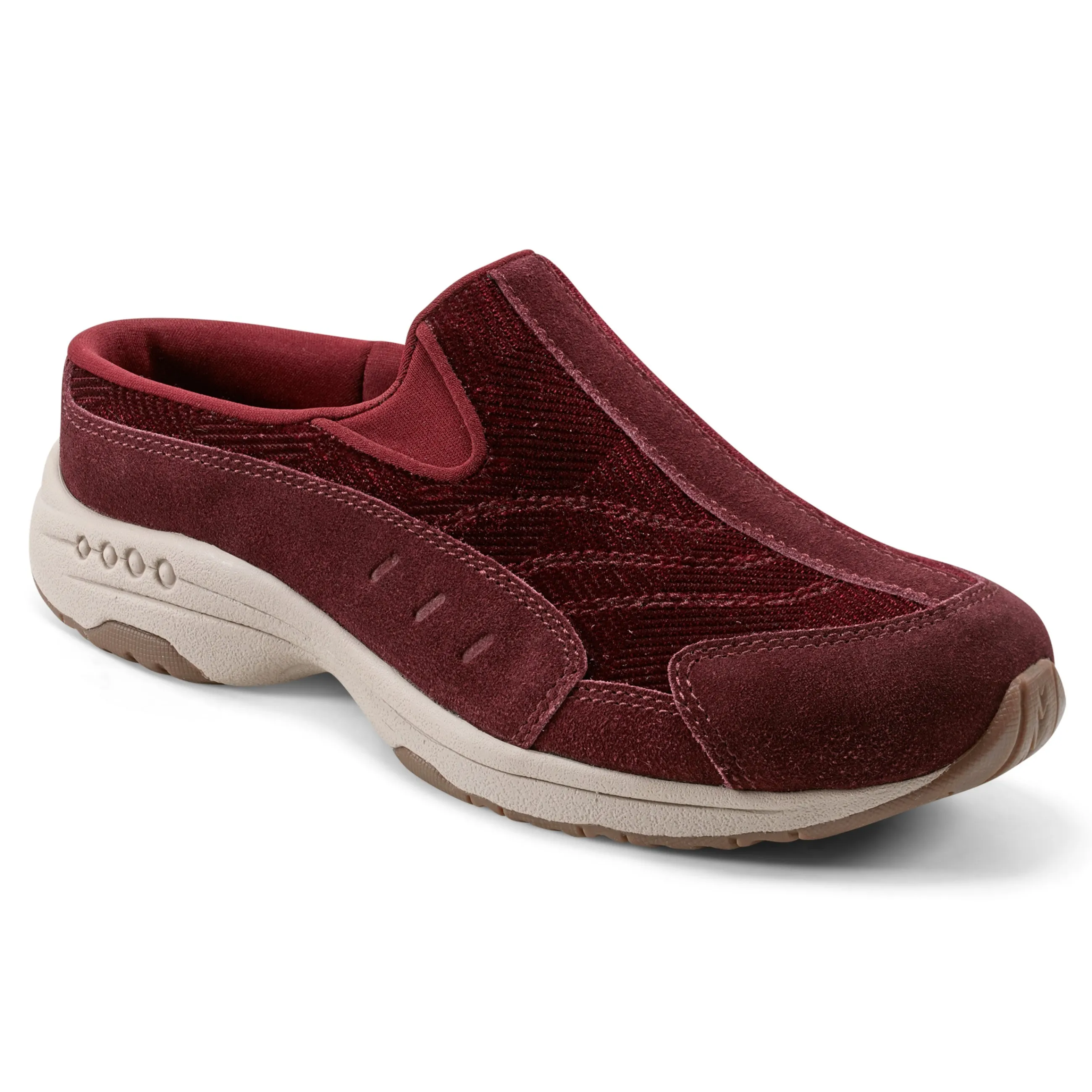 New Easy Spirit Traveltime Clogs RedVelourSuede