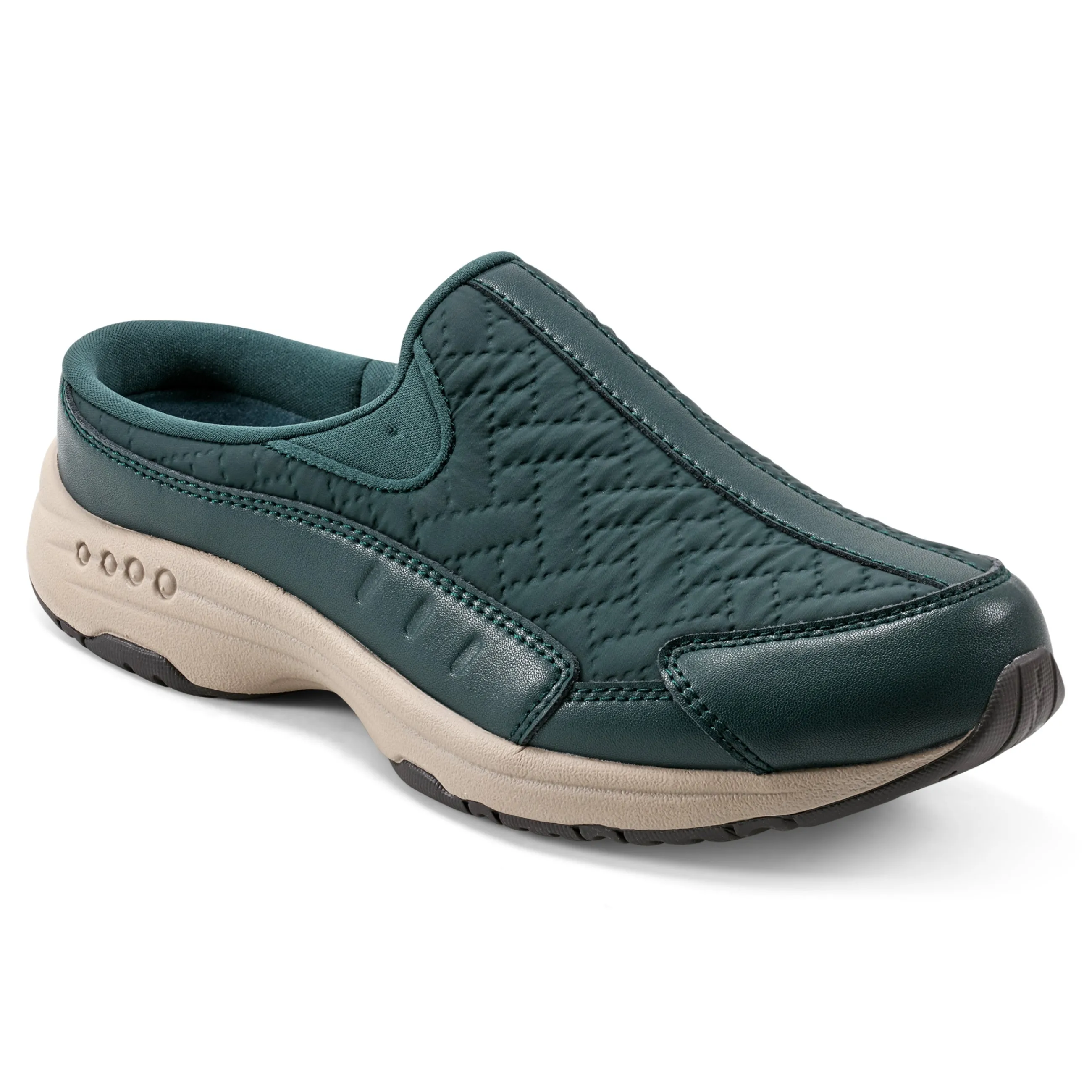 Outlet Easy Spirit Traveltime Clogs DarkGreenNylon