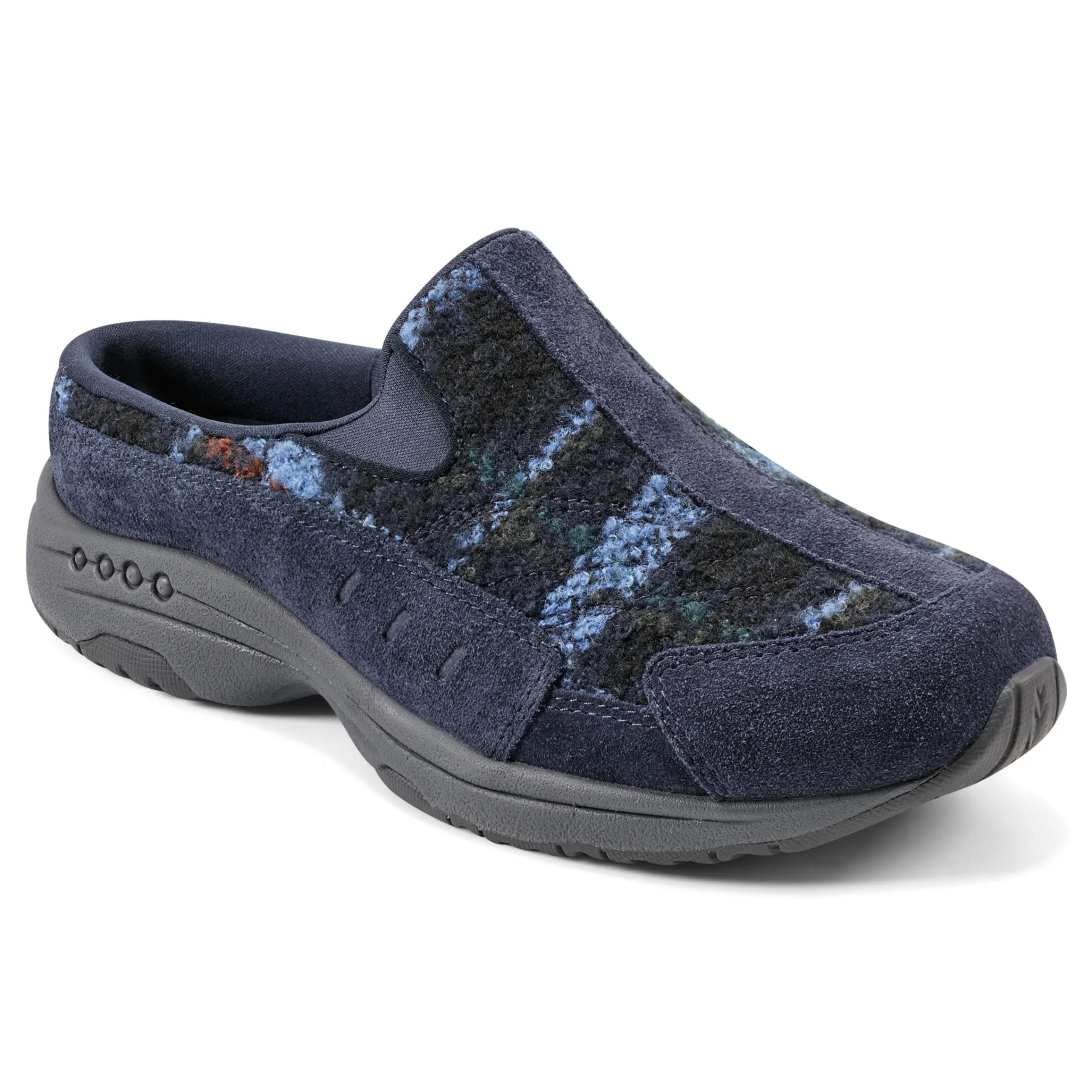 Hot Easy Spirit Traveltime Clogs NavyTartanPlaid