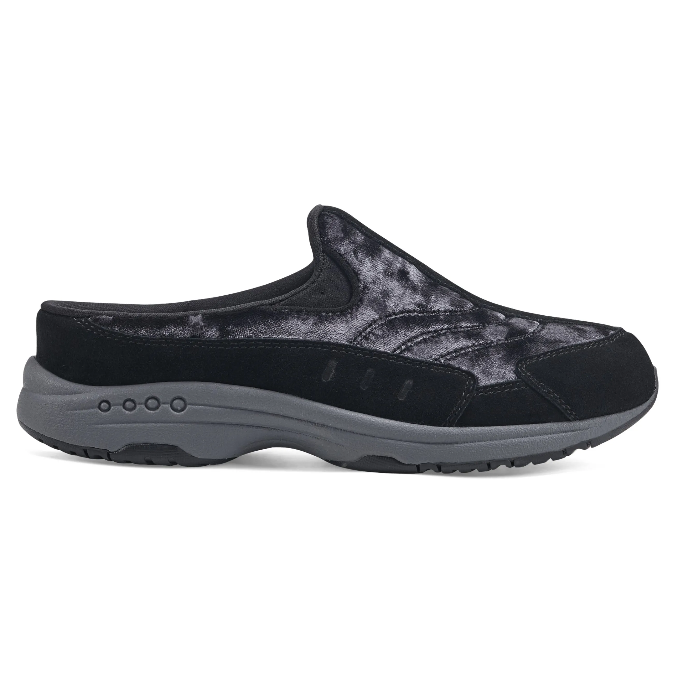 Outlet Easy Spirit Traveltime Clogs BlackCrushedVelvet