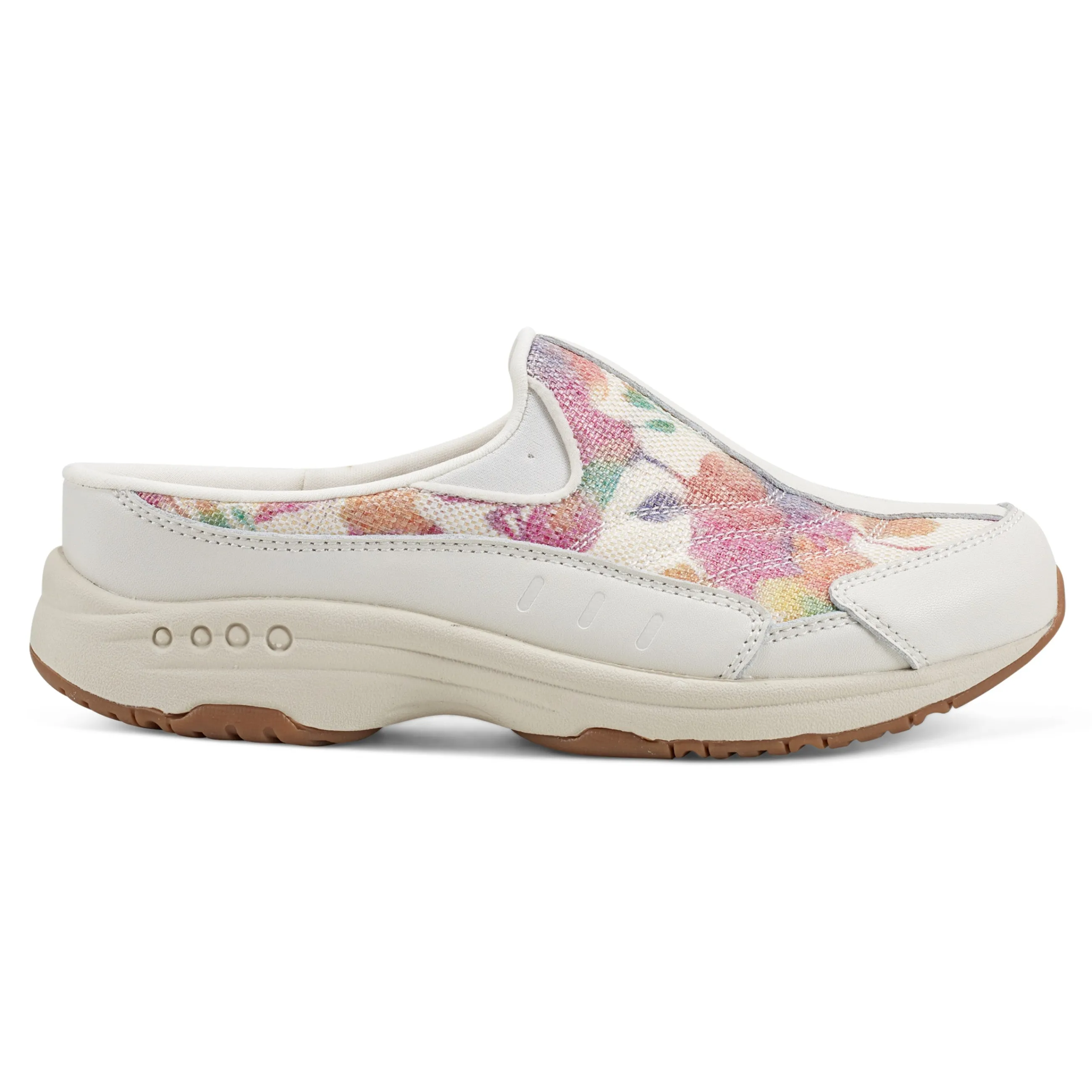 Discount Easy Spirit Traveltime Clogs WhiteFloralRaffia