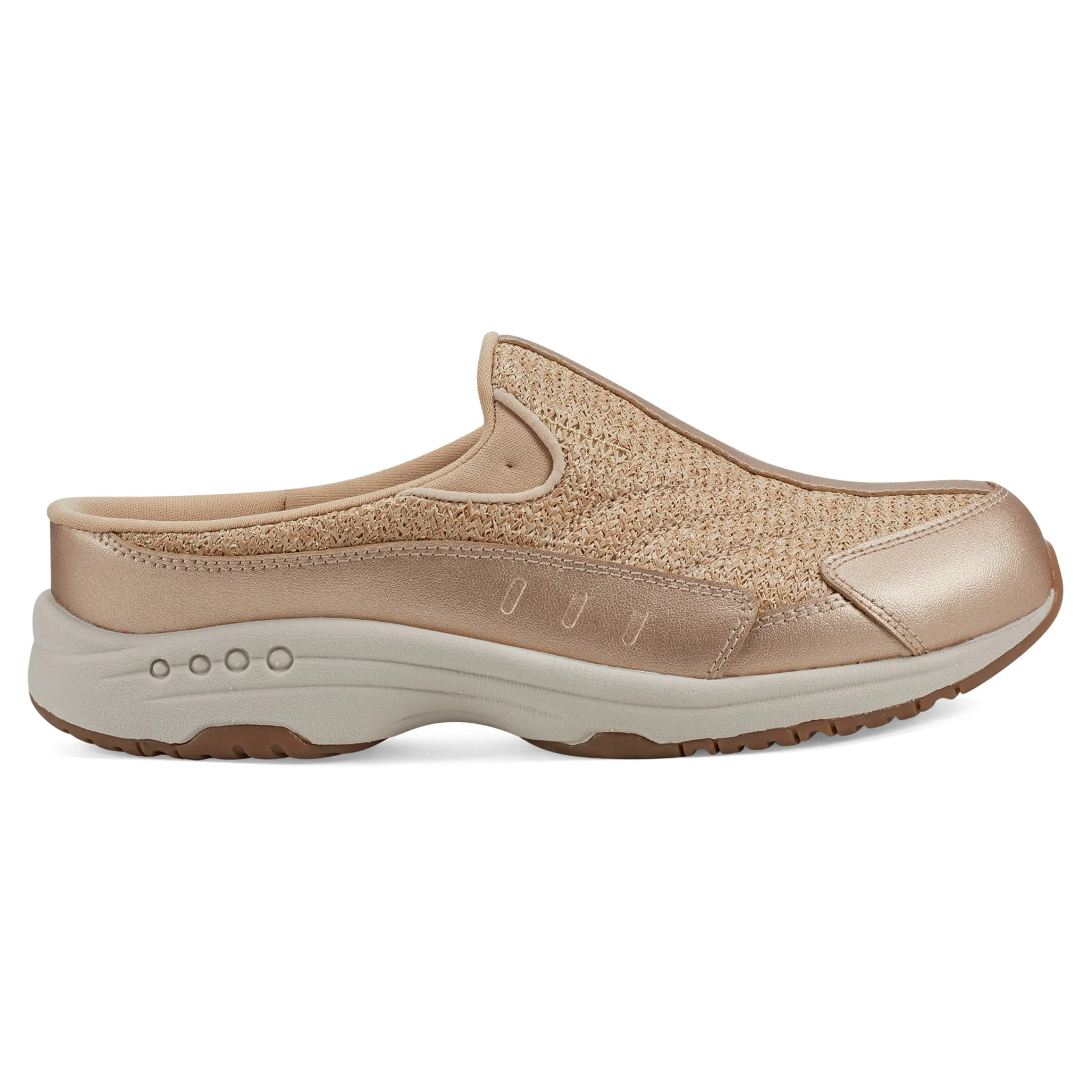 Cheap Easy Spirit Traveltime Clogs GoldRaffia