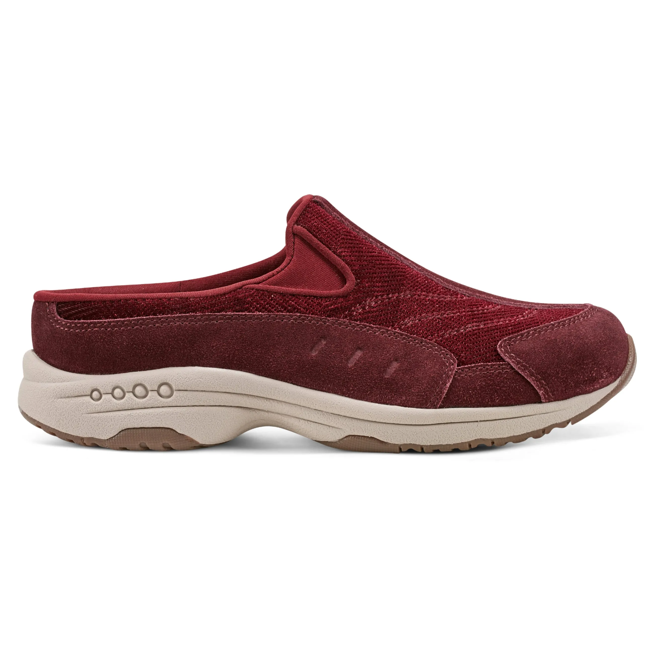 New Easy Spirit Traveltime Clogs RedVelourSuede