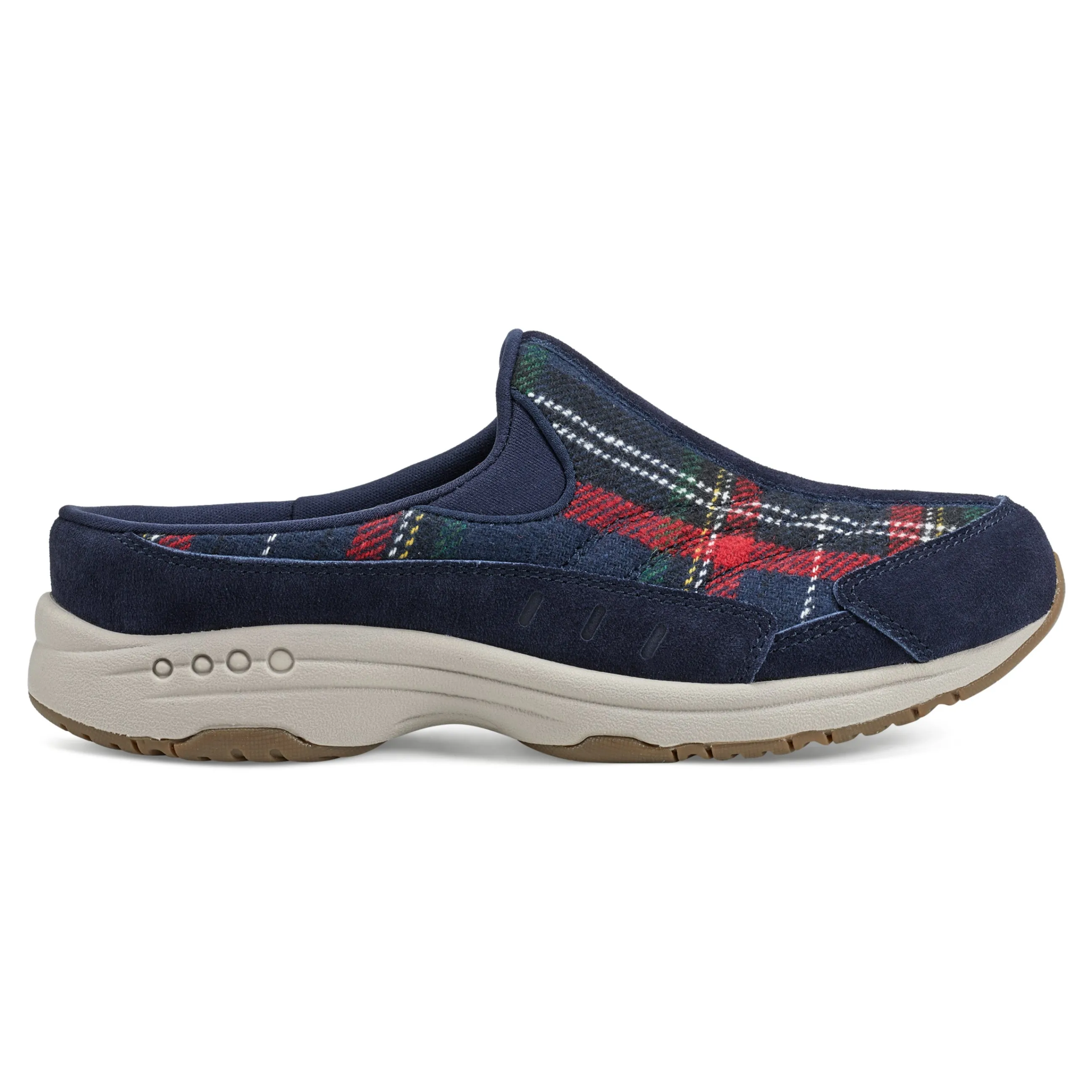 Best Sale Easy Spirit Traveltime Clogs NavyPlaid