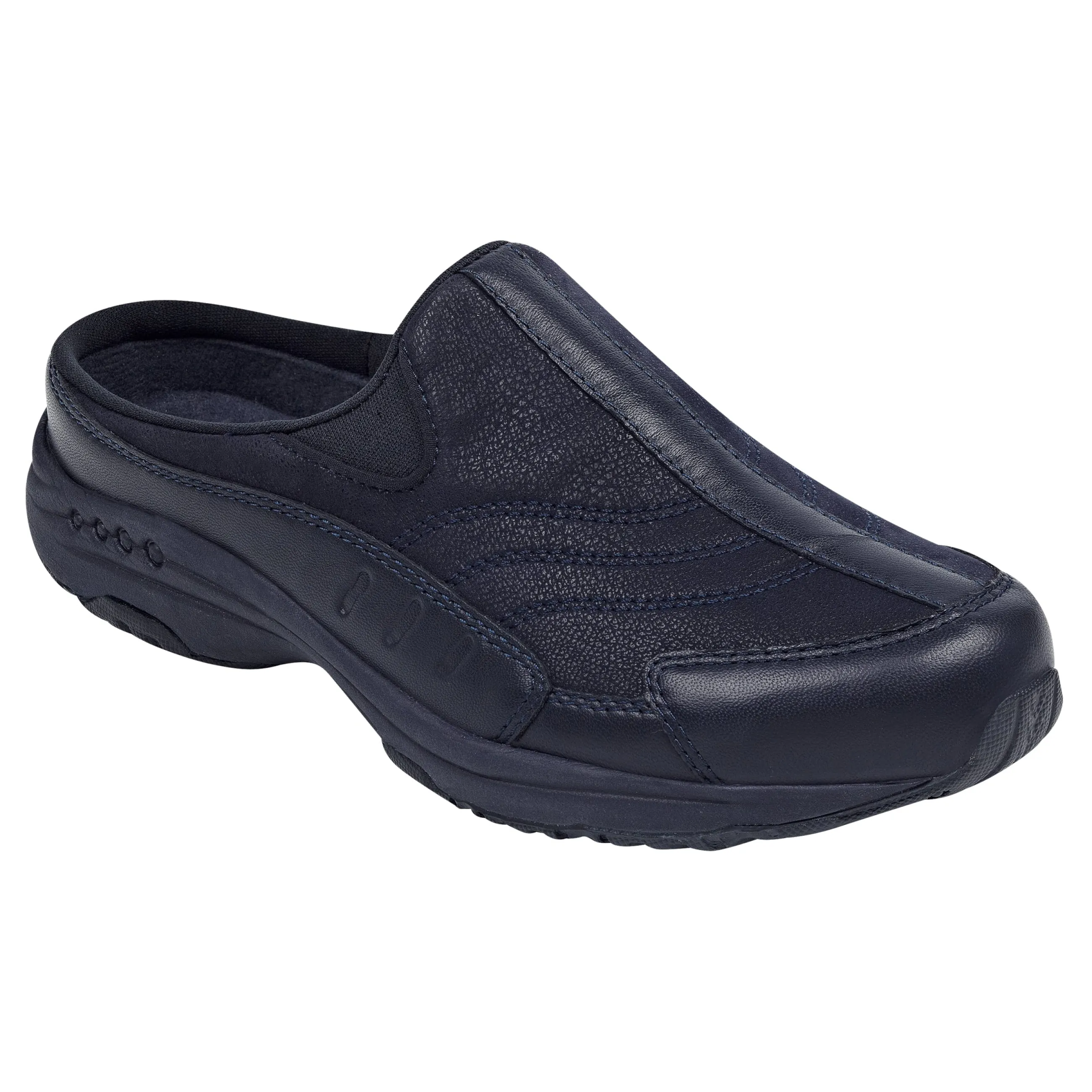 Cheap Easy Spirit Traveltime Leather Clogs NavyLeather